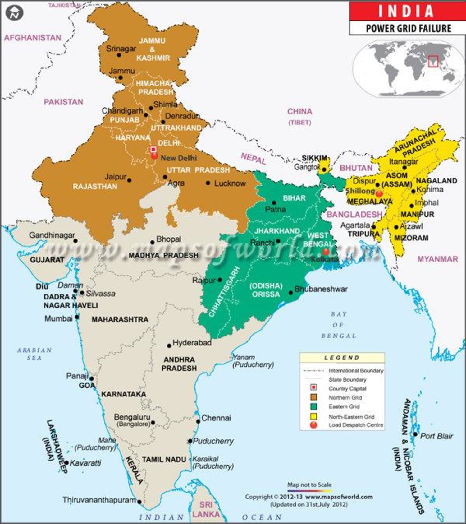 Bengaluru On Map Of India India Power Outage: Can I Get A Map With That?