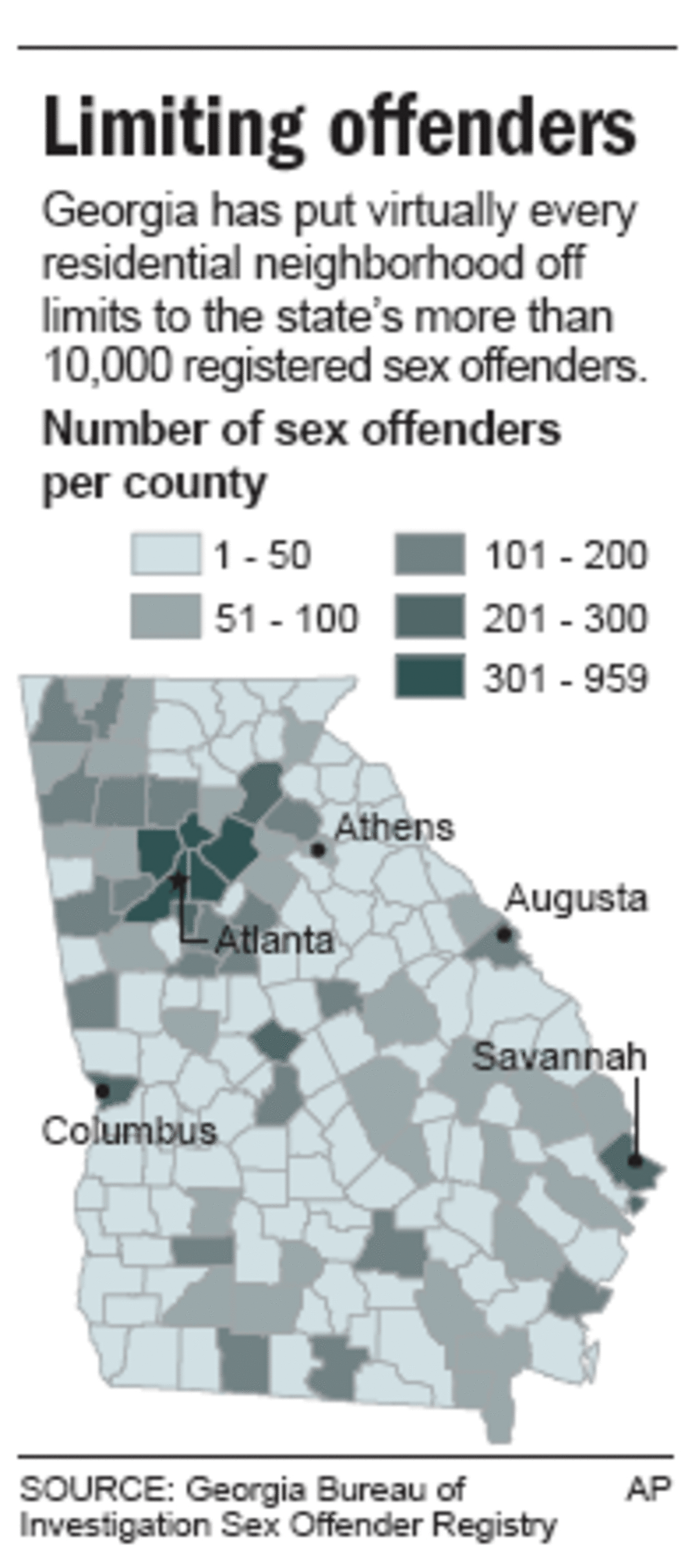 Few housing options for Georgia sex offenders