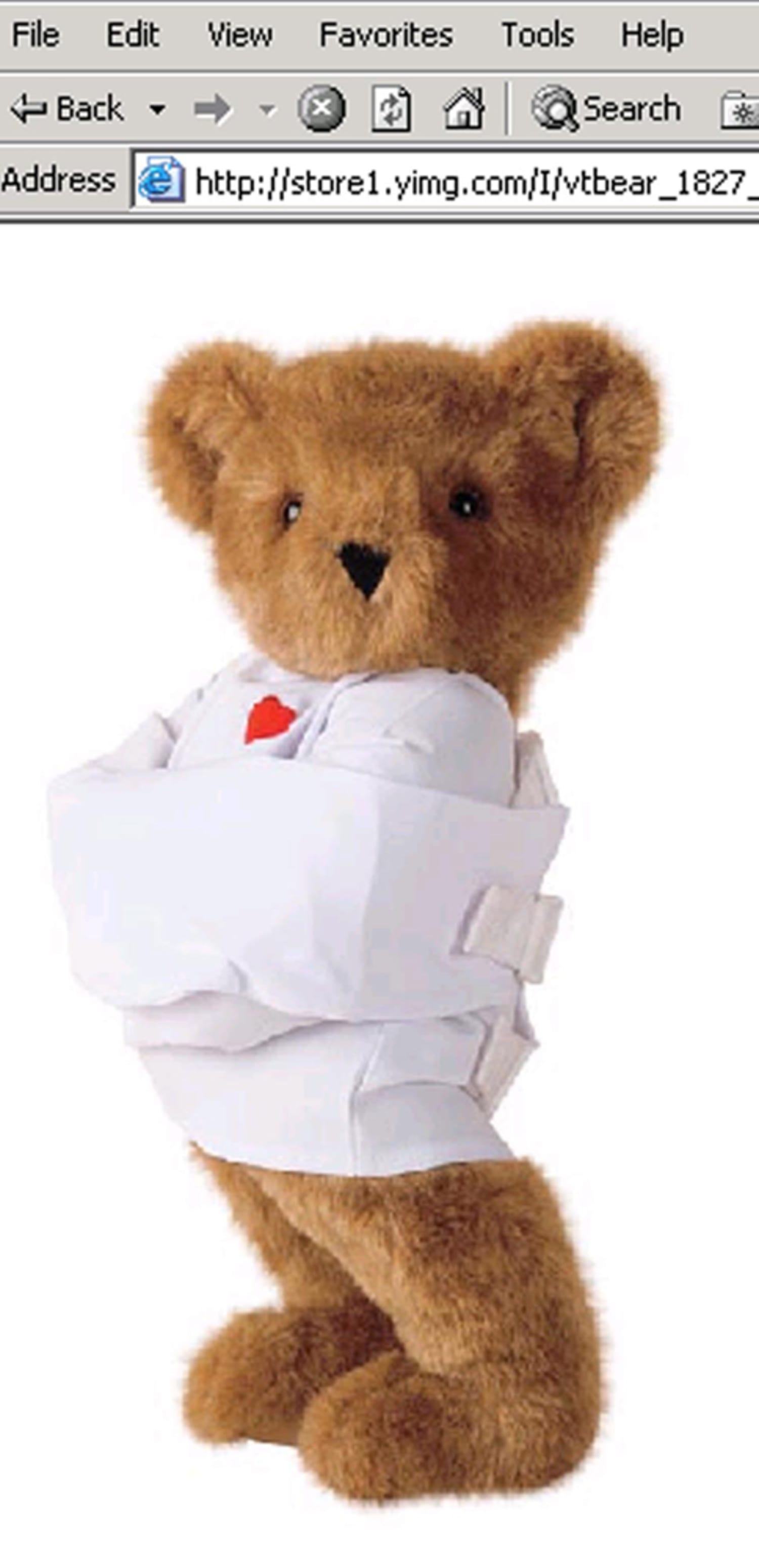 Valentine bear has some seeing red