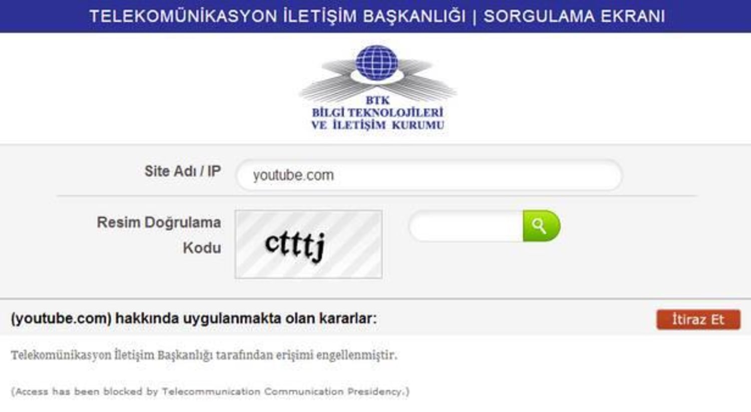 YouTube Banned in Turkey