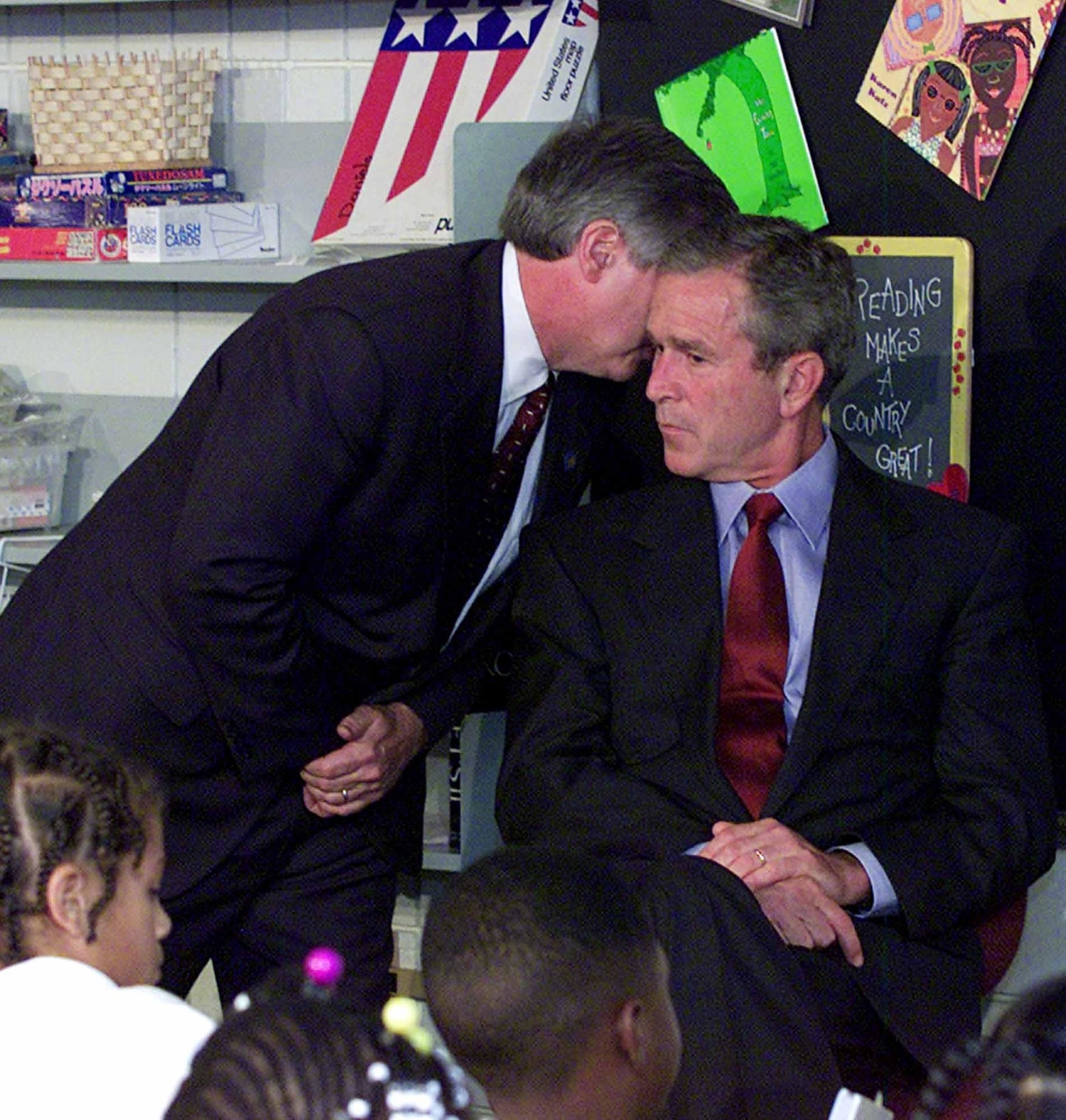 George W Bush At A School