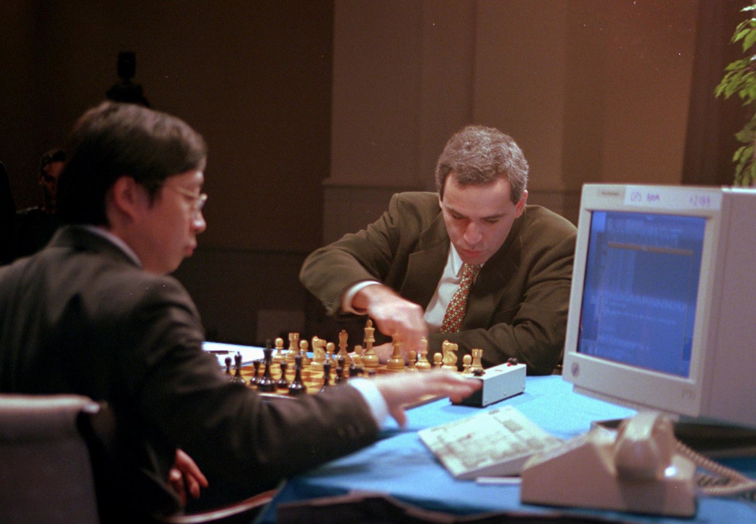 Garry Kasparov in action during match vs the IBM supercomputer Deep News  Photo - Getty Images