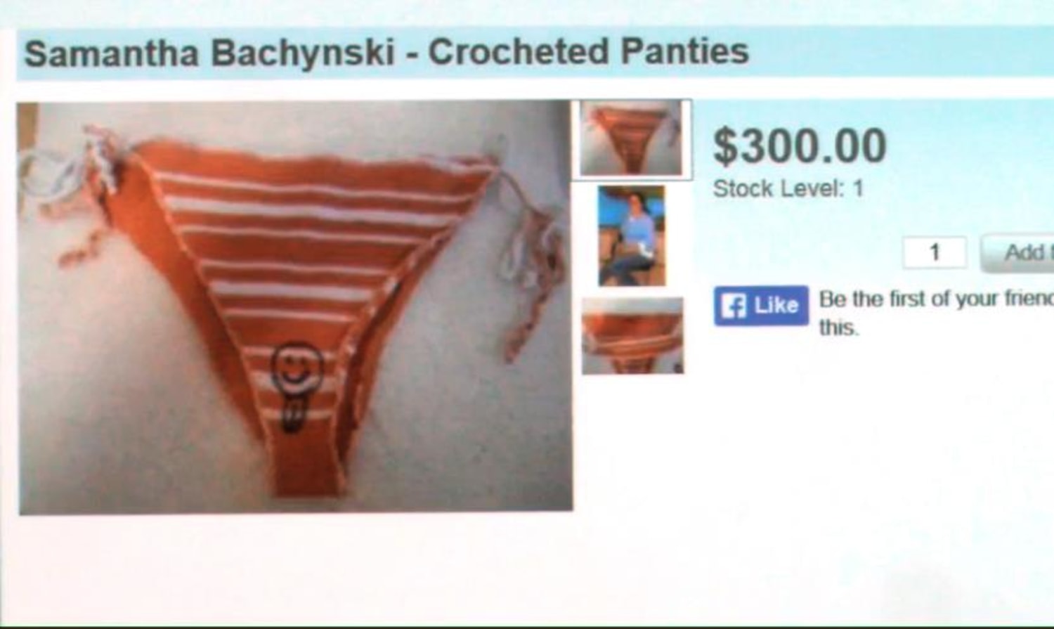 Michigan Murderer Samantha Bachynski's Crocheted Underwear Sold Online
