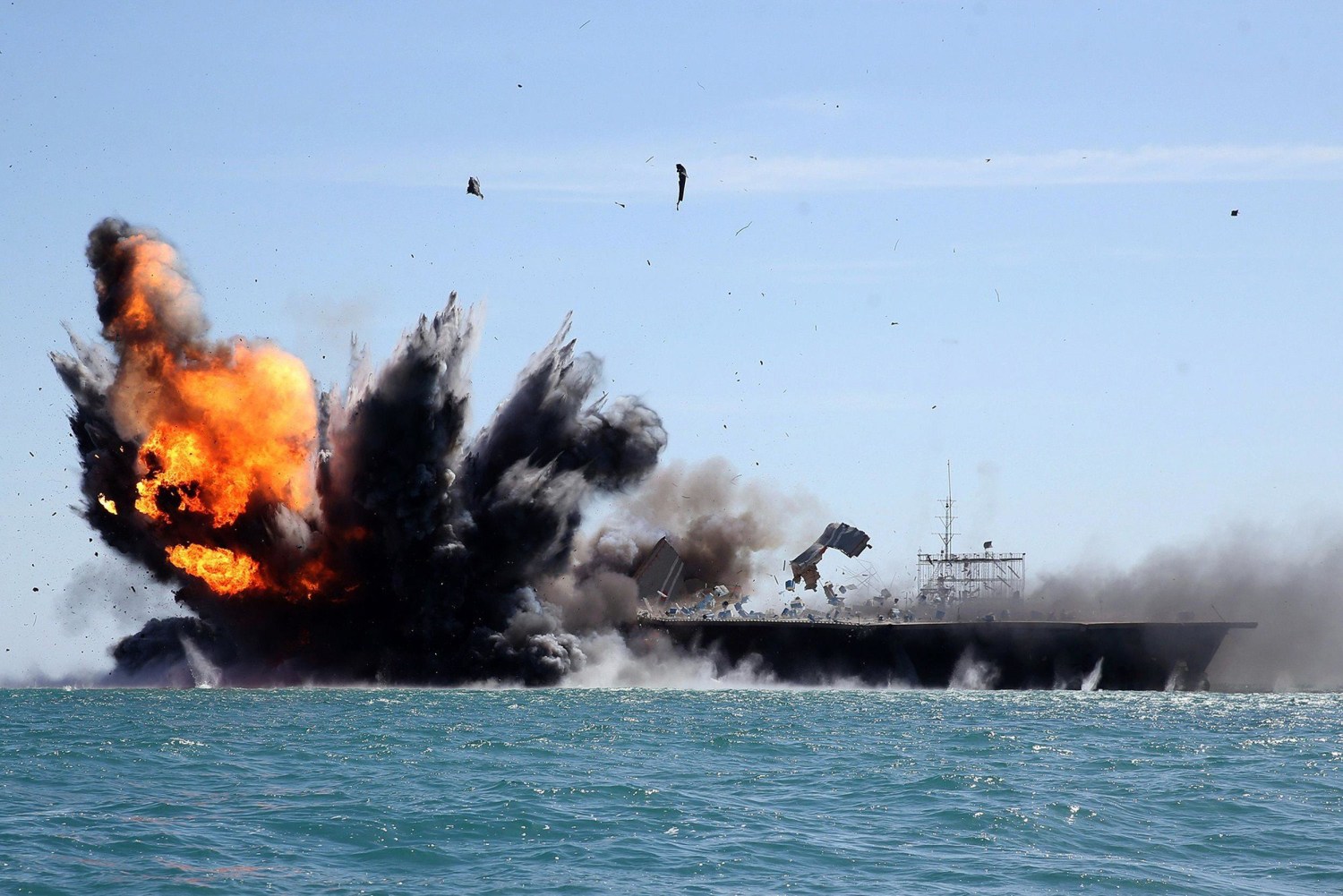 Iran Attacks Replica U.S. Warship in Strait of Hormuz Missile Drill