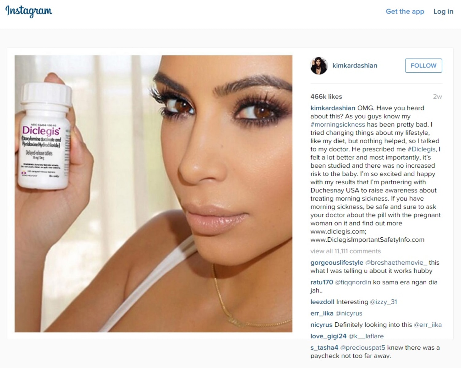 FDA Warns Kim Kardashian About Instagram Drug Endorsement
