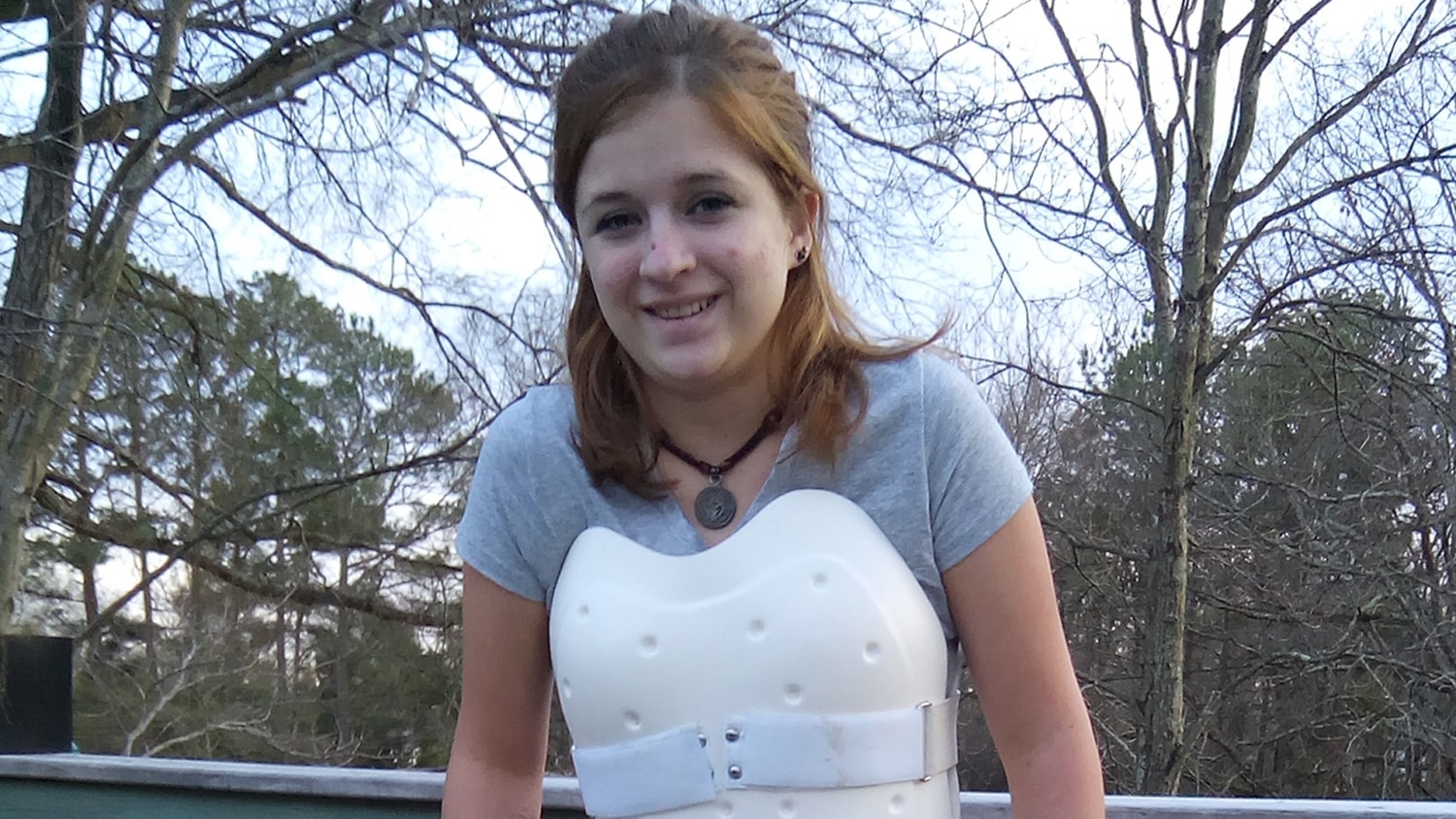 Back brace transformed into armor gives teen girl confidence