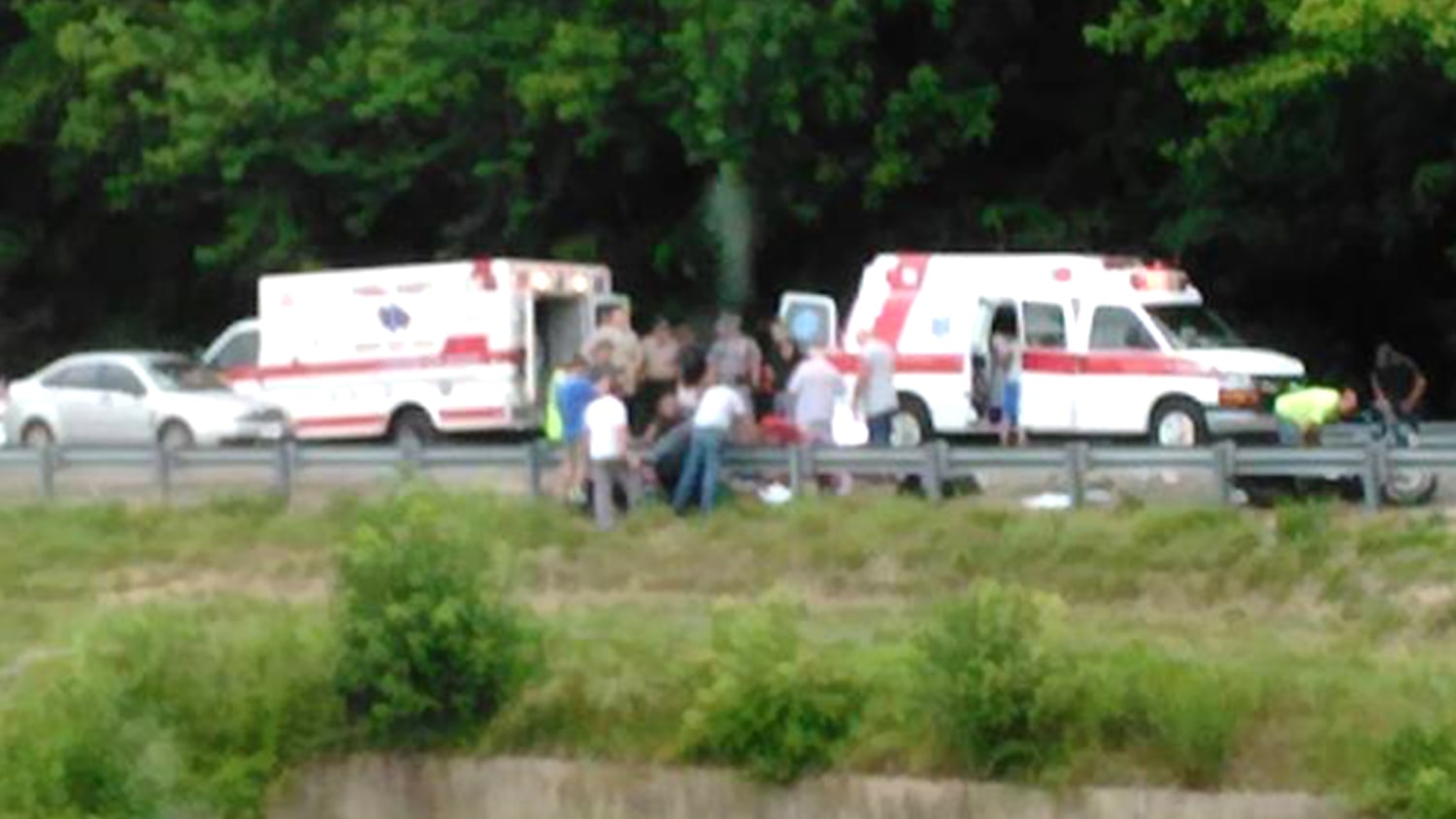 car crash victims ghost looking down on his body