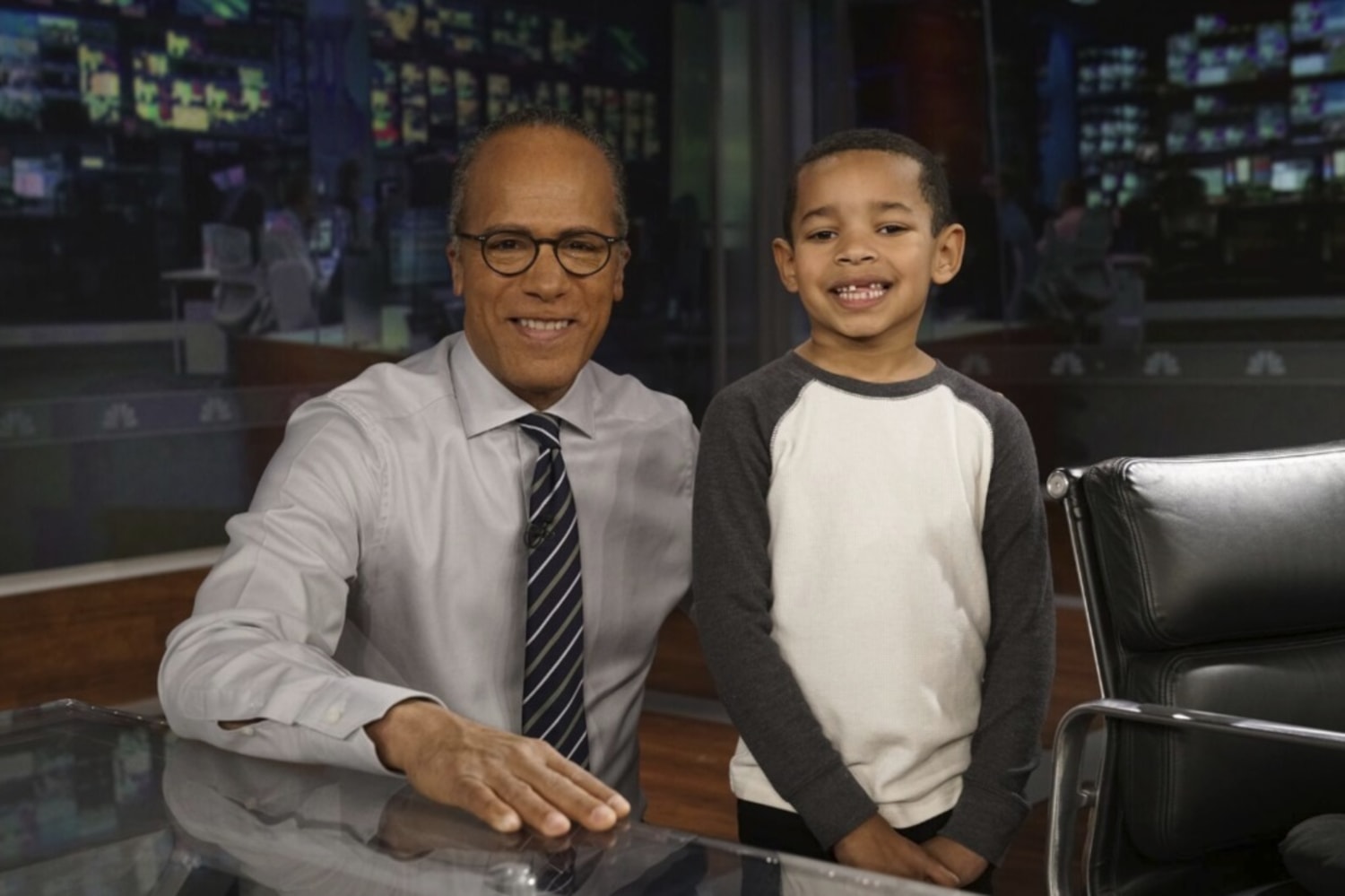 Lester Holt Meets His Biggest Little Fan