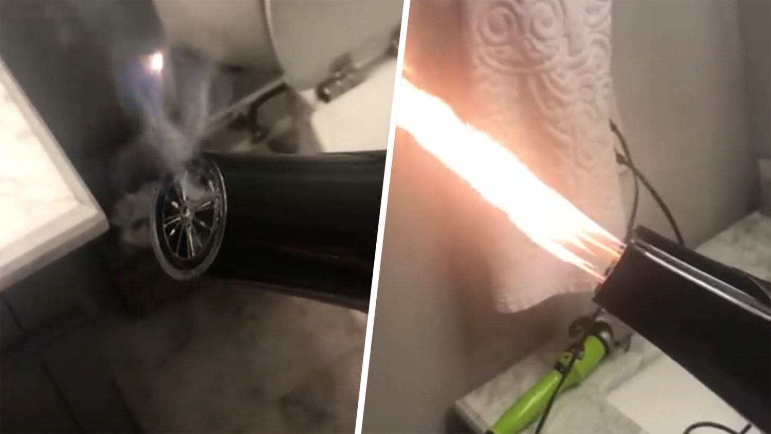 This woman's hair dryer caught fire in viral Facebook video
