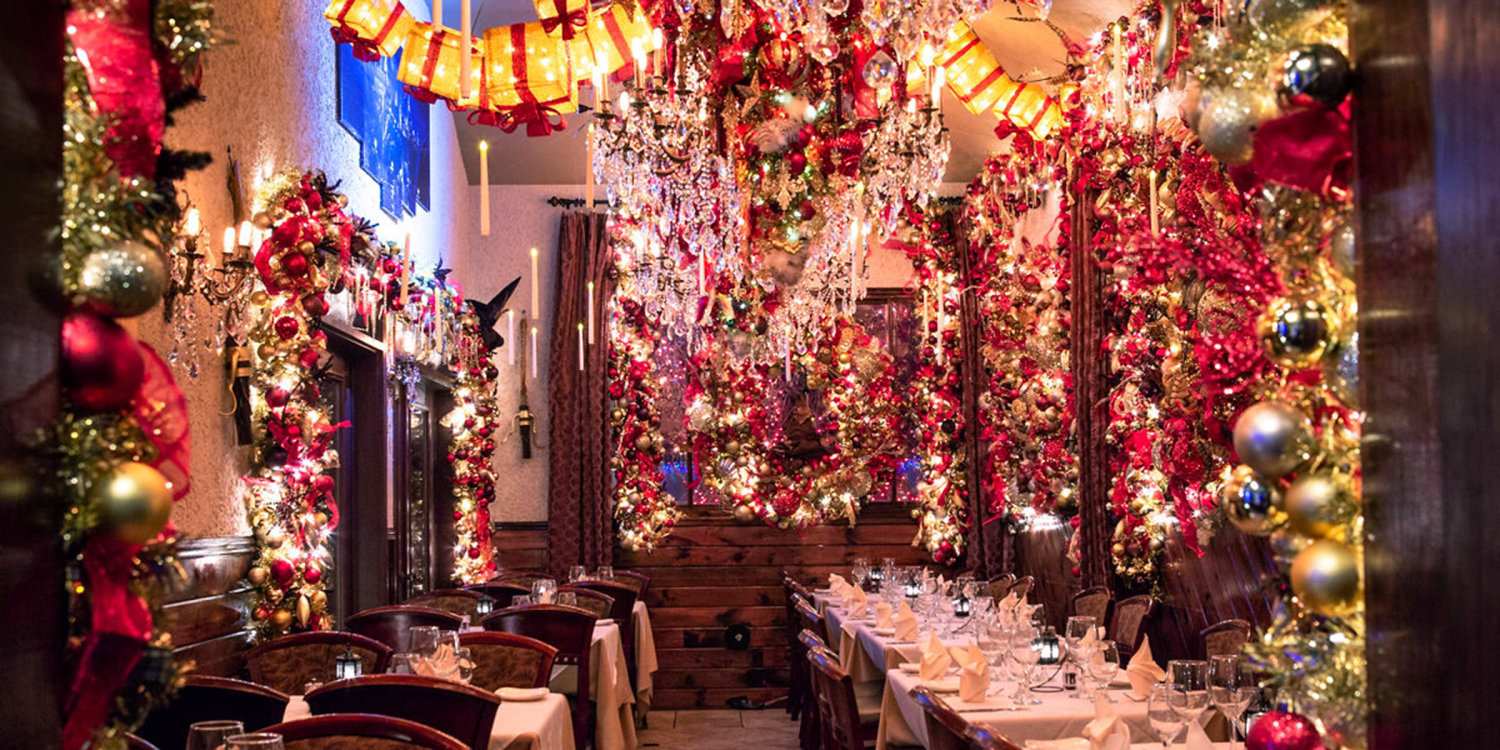 Cava Restaurant\'s holiday Christmas decorations are absolutely insane