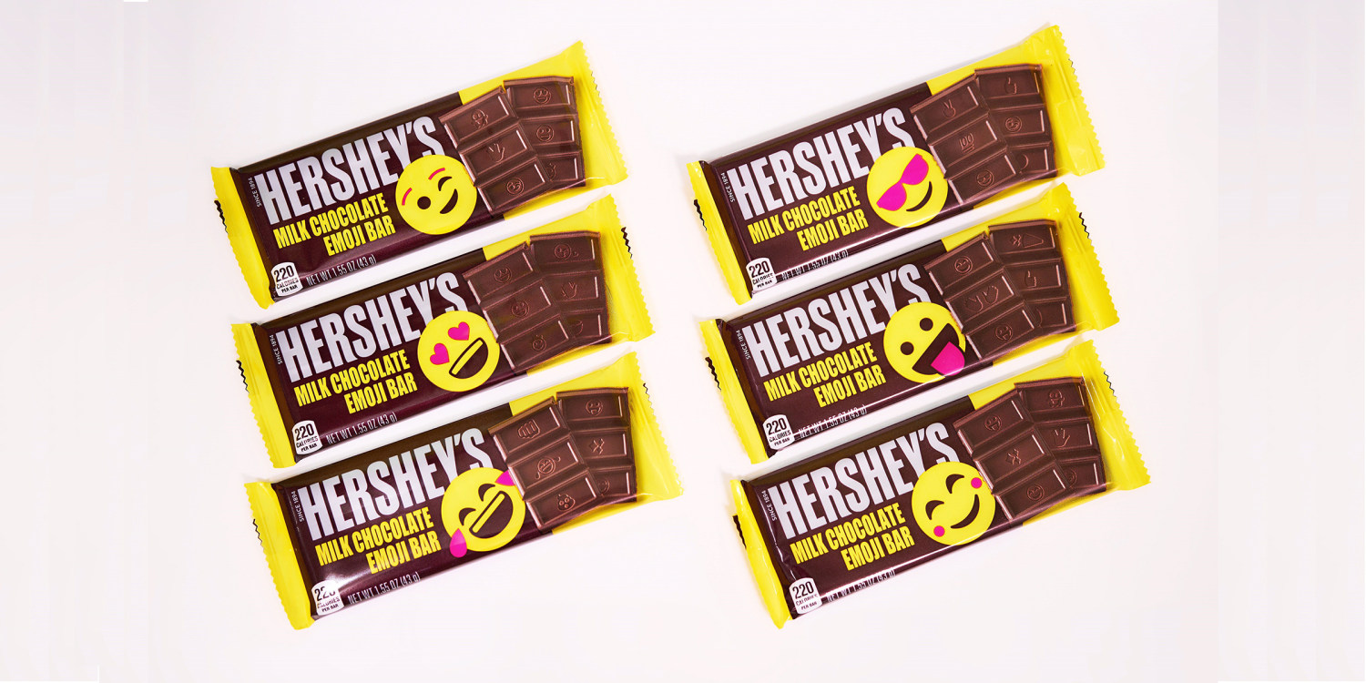 سالب صامطه Hershey's chocolate bars will soon be stamped with emojis — yes ... coque iphone 12 Hershey's Chocolate Candybar