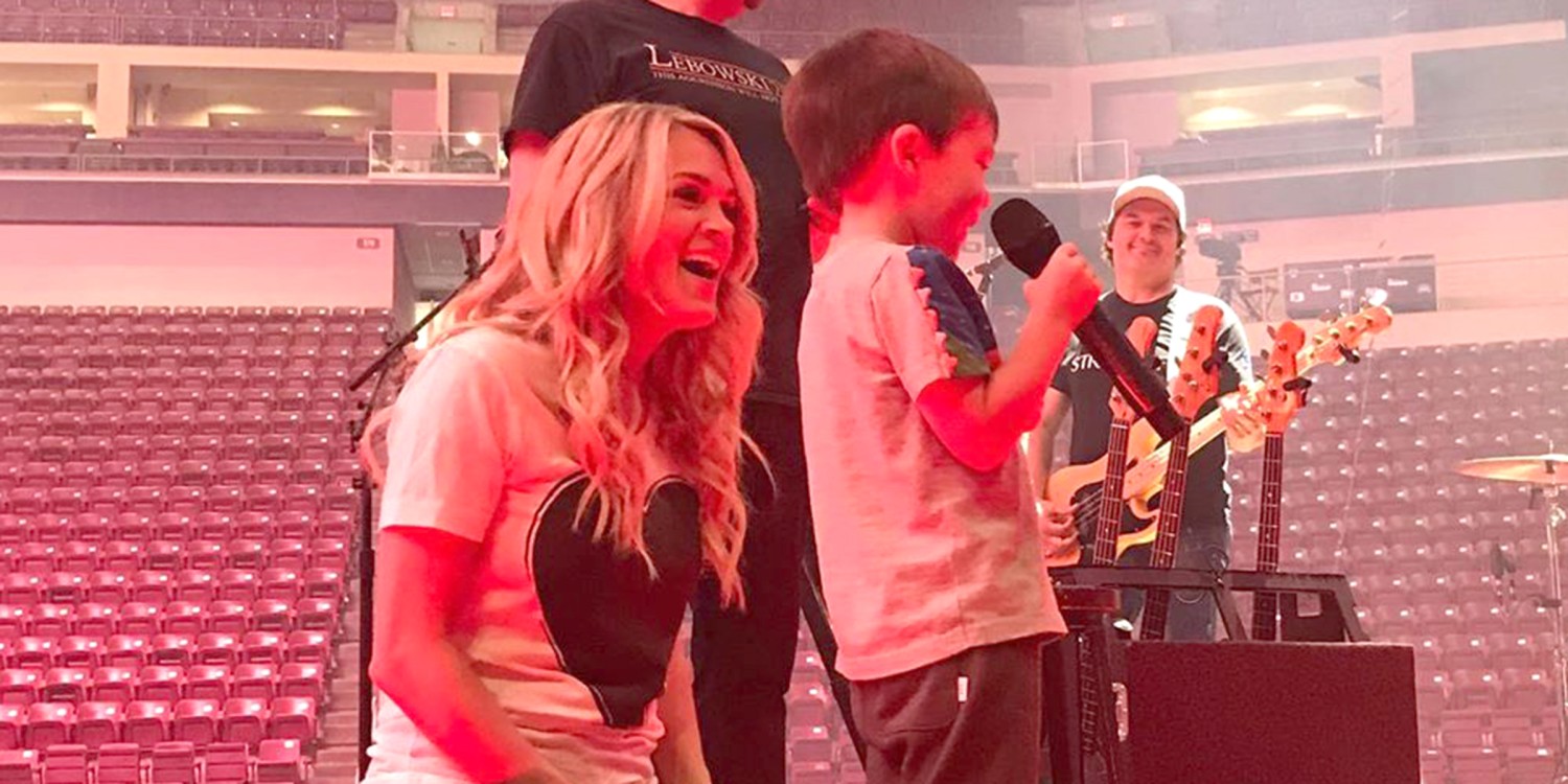 Carrie Underwood shares adorable photo of son helping before her show