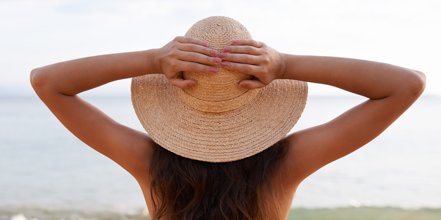 Beach Hats MEANIT Womens Sun Straw Hat Wide Brim UPF 50 Summer Hat Floppy Hats for Women