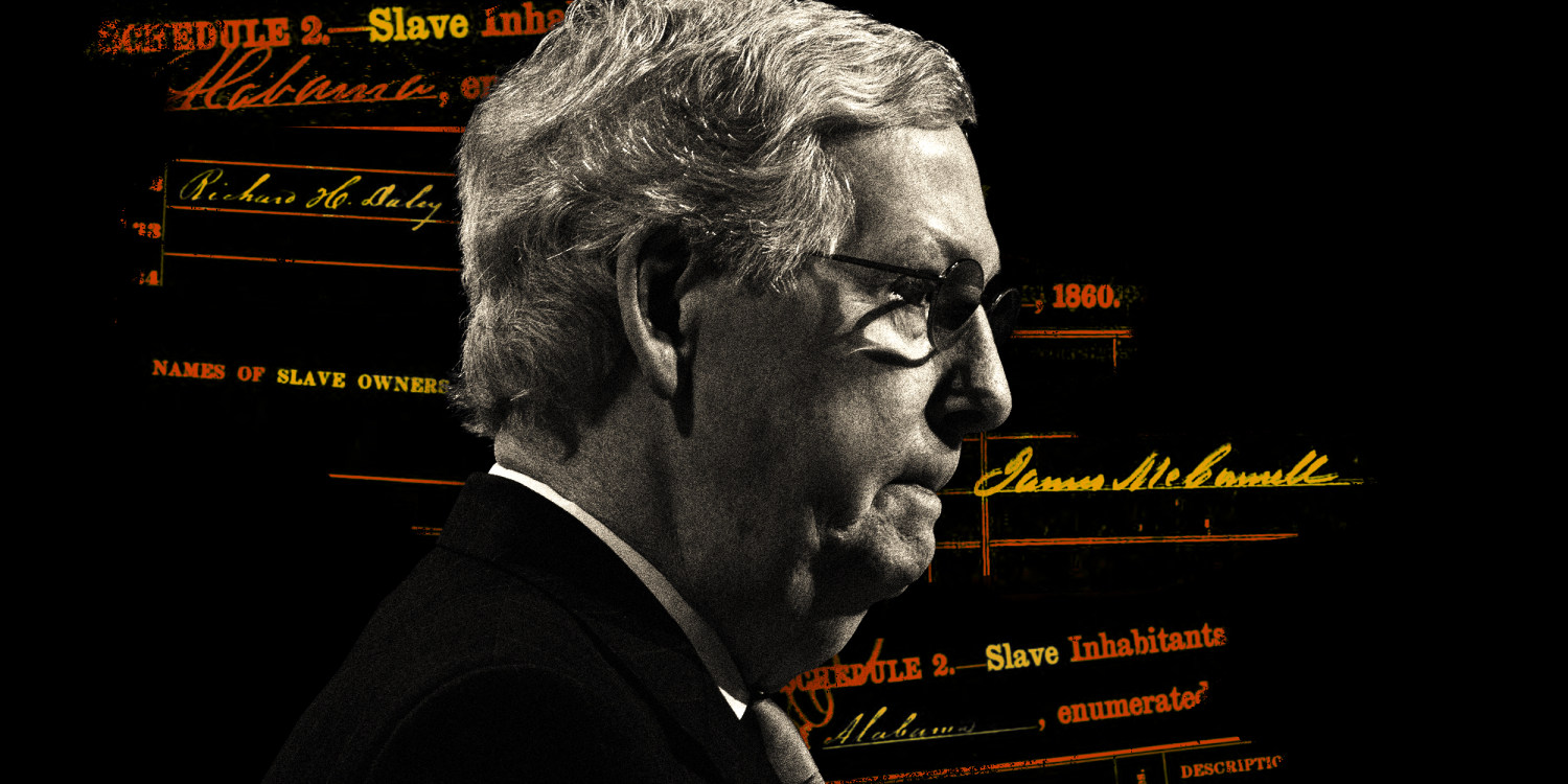 Sen Mitch Mcconnell S Great Great Grandfathers Owned 14 Slaves Bringing Reparations Issue Close To Home