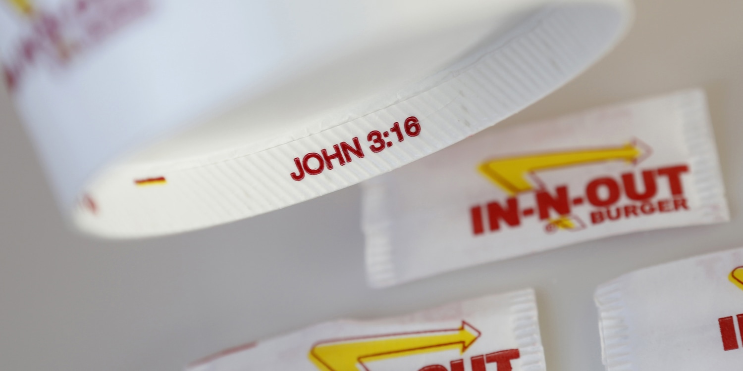 Why does In-N-Out print Bible verses on its cups and wrappers?