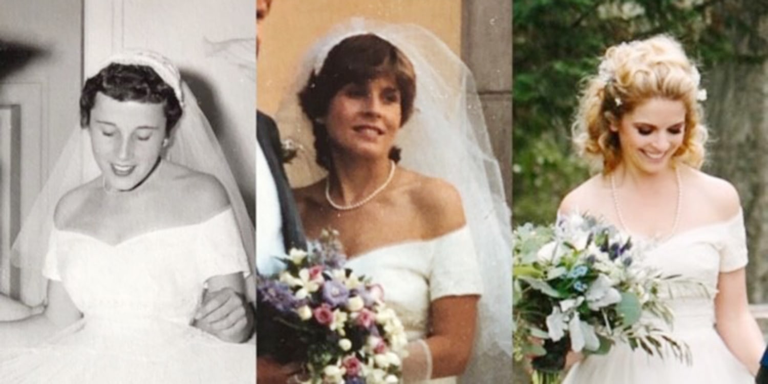 This 1950s wedding gown was worn by 3 generations of brides