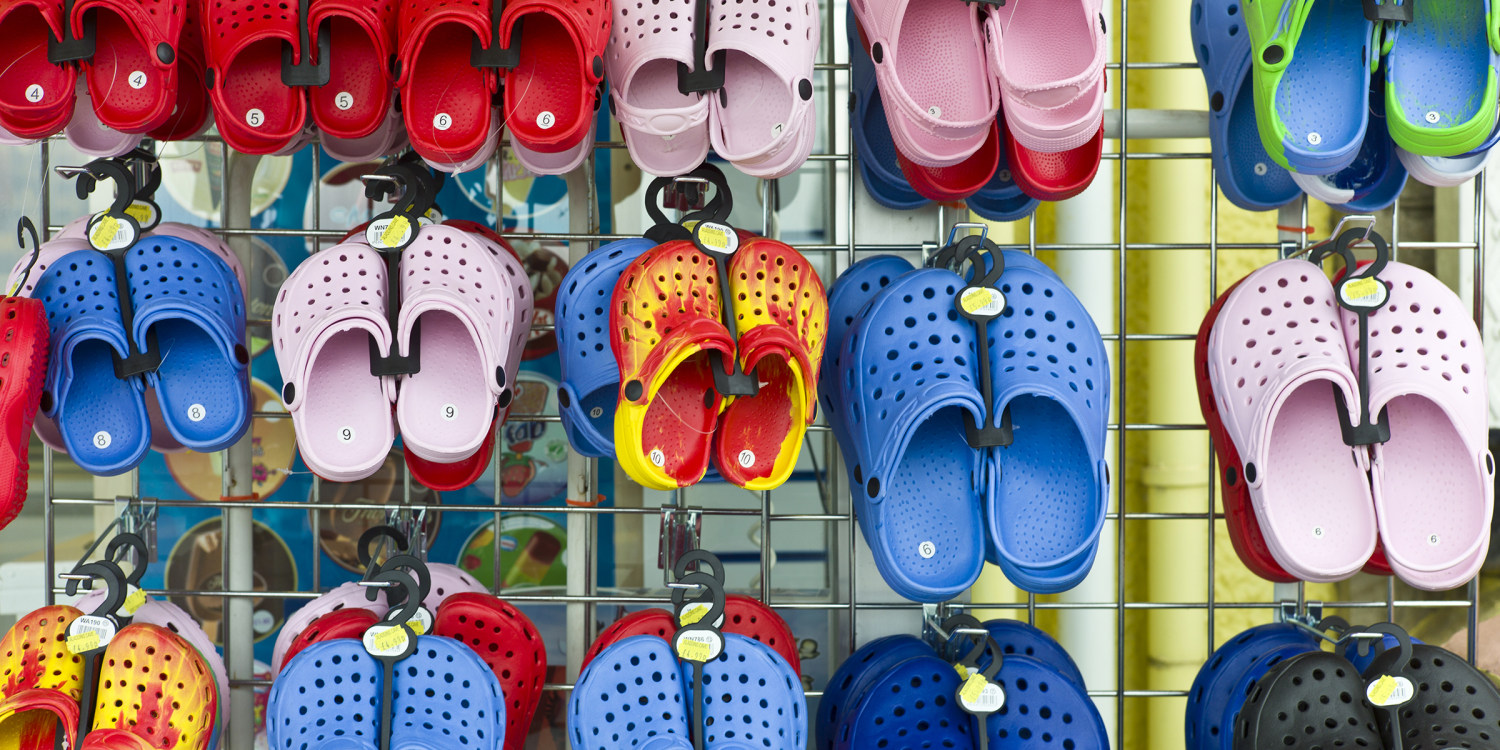 share a pair of crocs for healthcare workers
