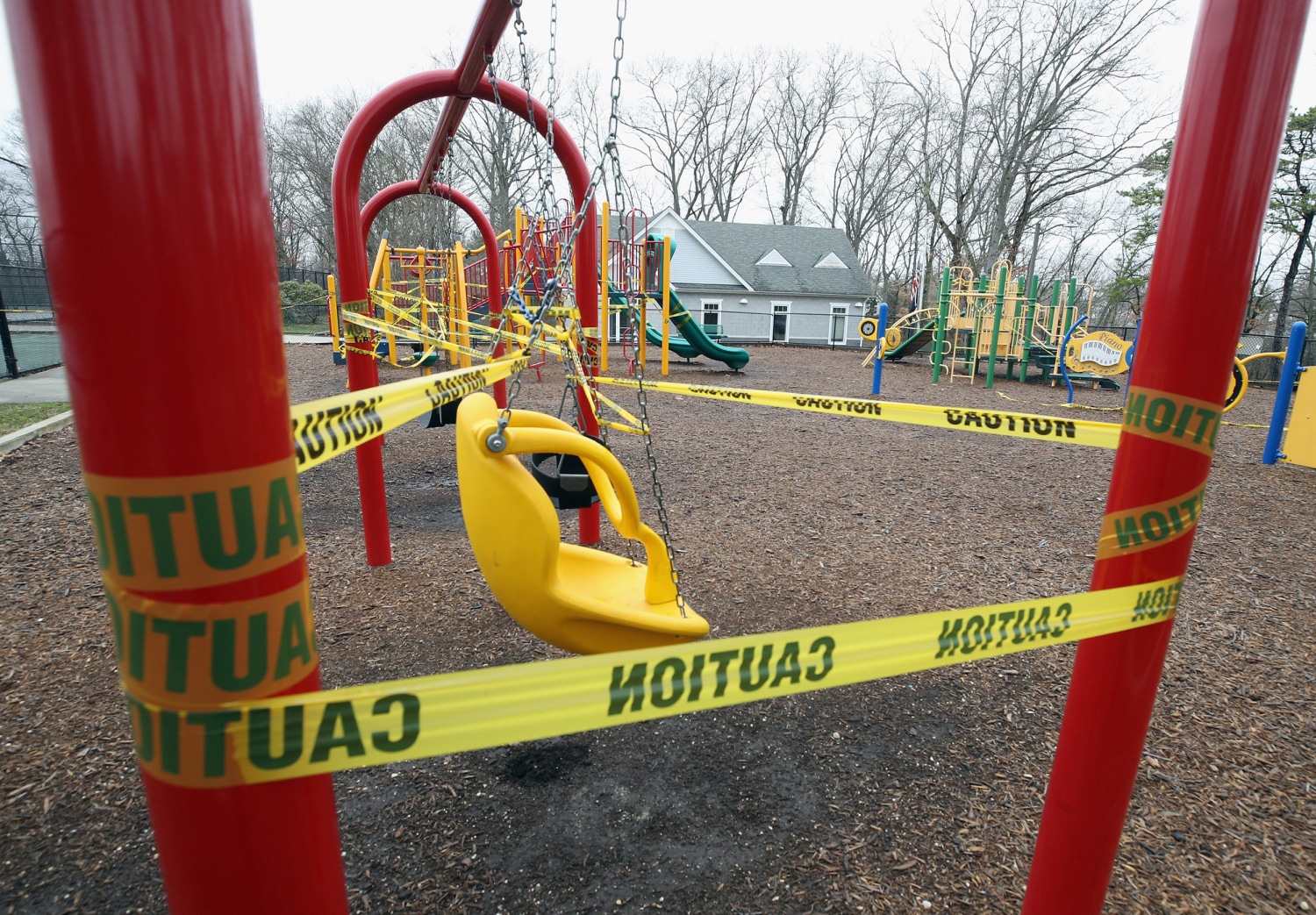 Premium Photo  The playground is surrounded by a forbidden tape. closed  places for outdoor games due to quarantine due to the coronovirus pandemic  (epidemic)