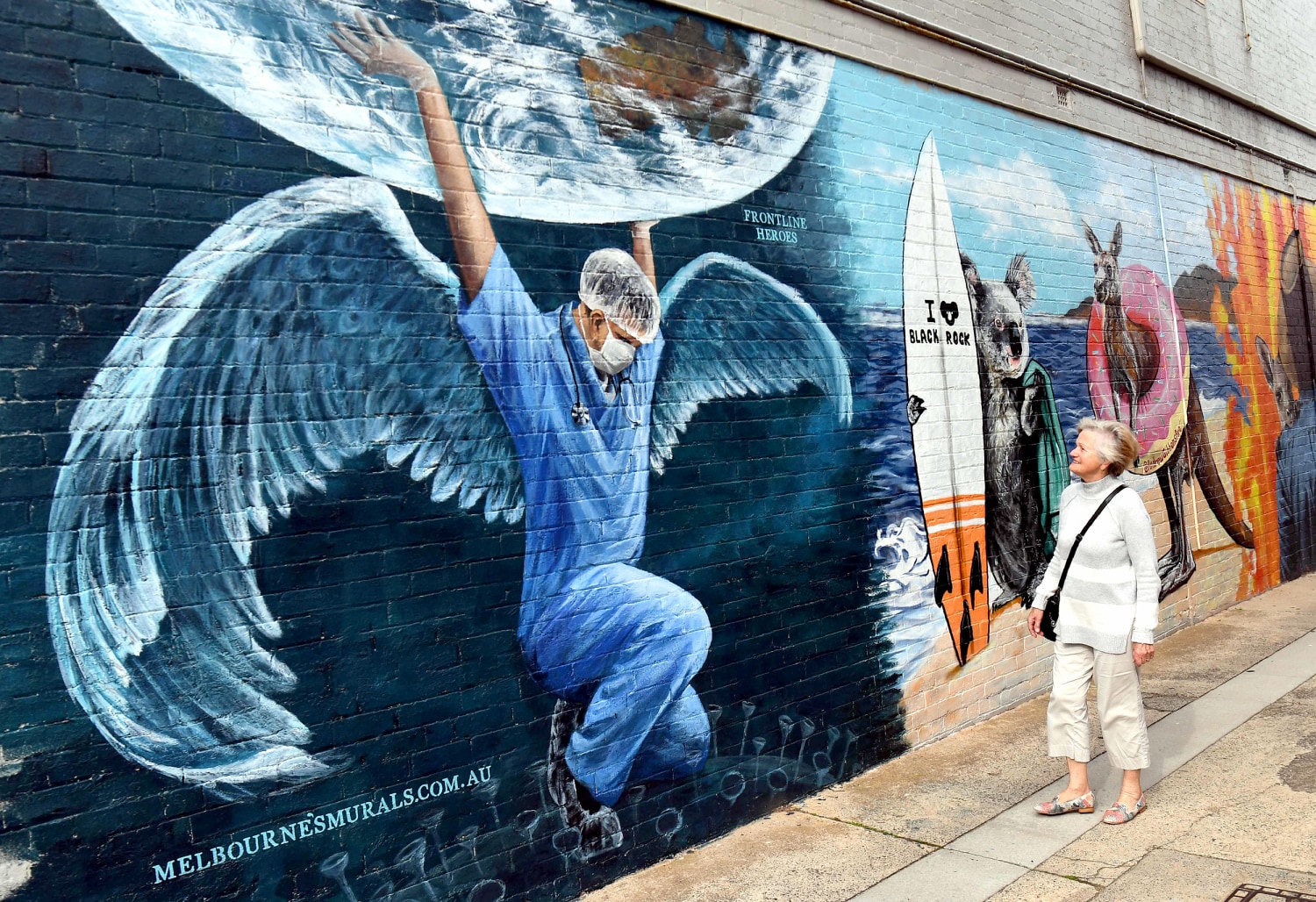 Photos: Murals and graffiti salute front-line coronavirus workers