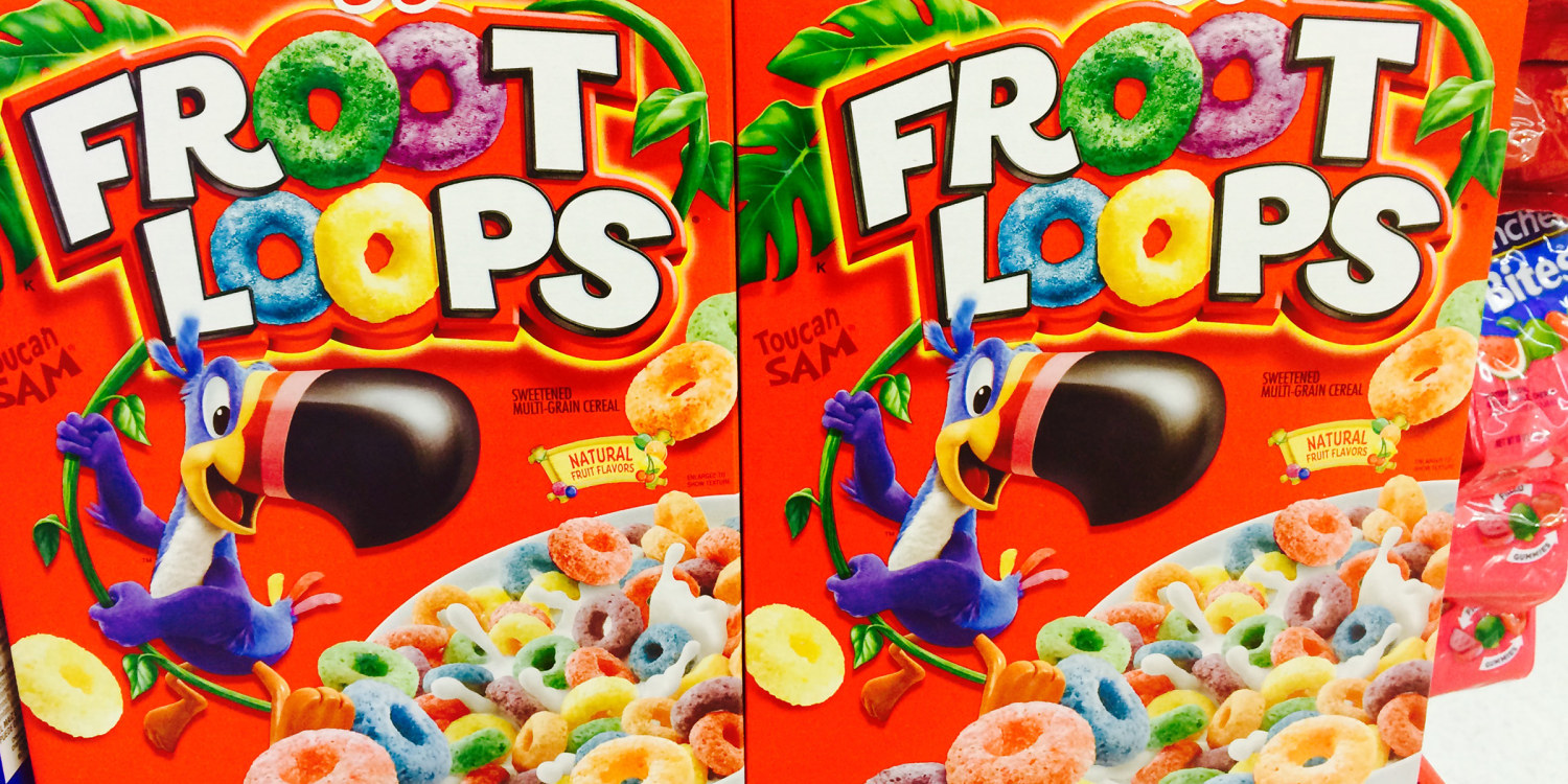 Kellogg's Froot Loops Cereal - Fruity Flavorful Breakfast Kids