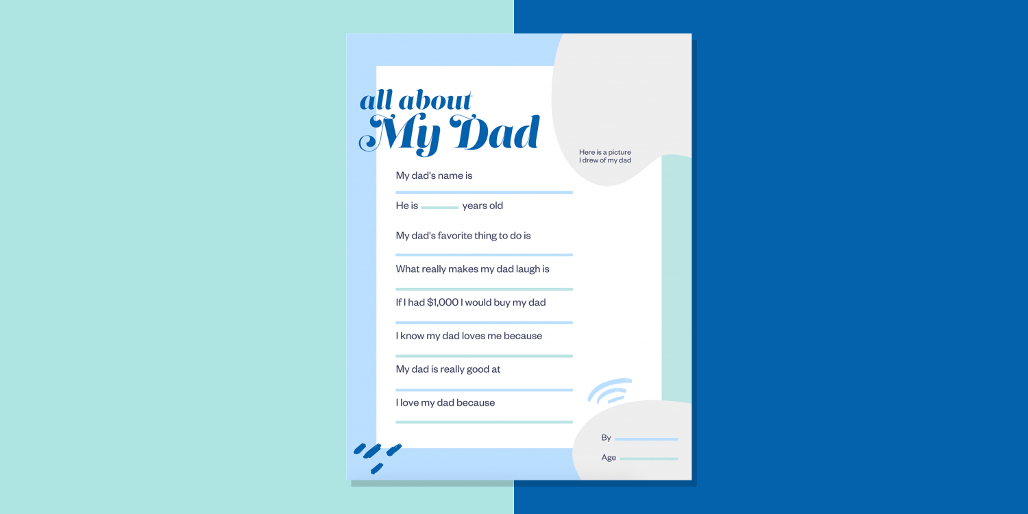 Free printable for Father's Day: All about Dad questionnaire
