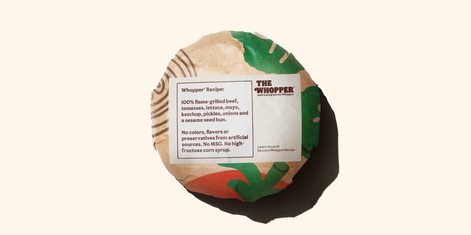 Why Burger King is listing Whopper ingredients on wrapper