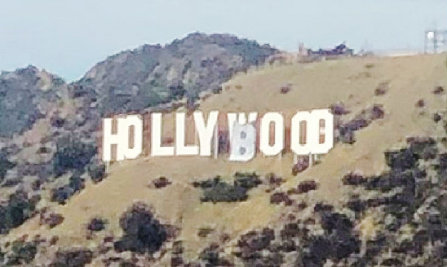 L A Police Say Hollyboob Vandalism Of Hollywood Sign Was Way Uncool