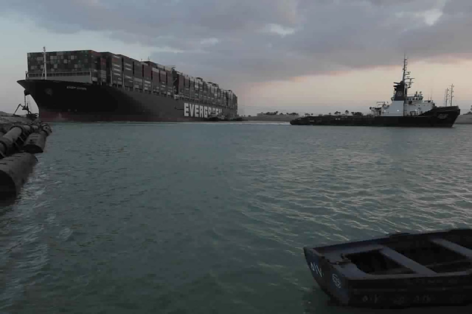 Videos and photos of damage to Ever Given ship after Suez Canal