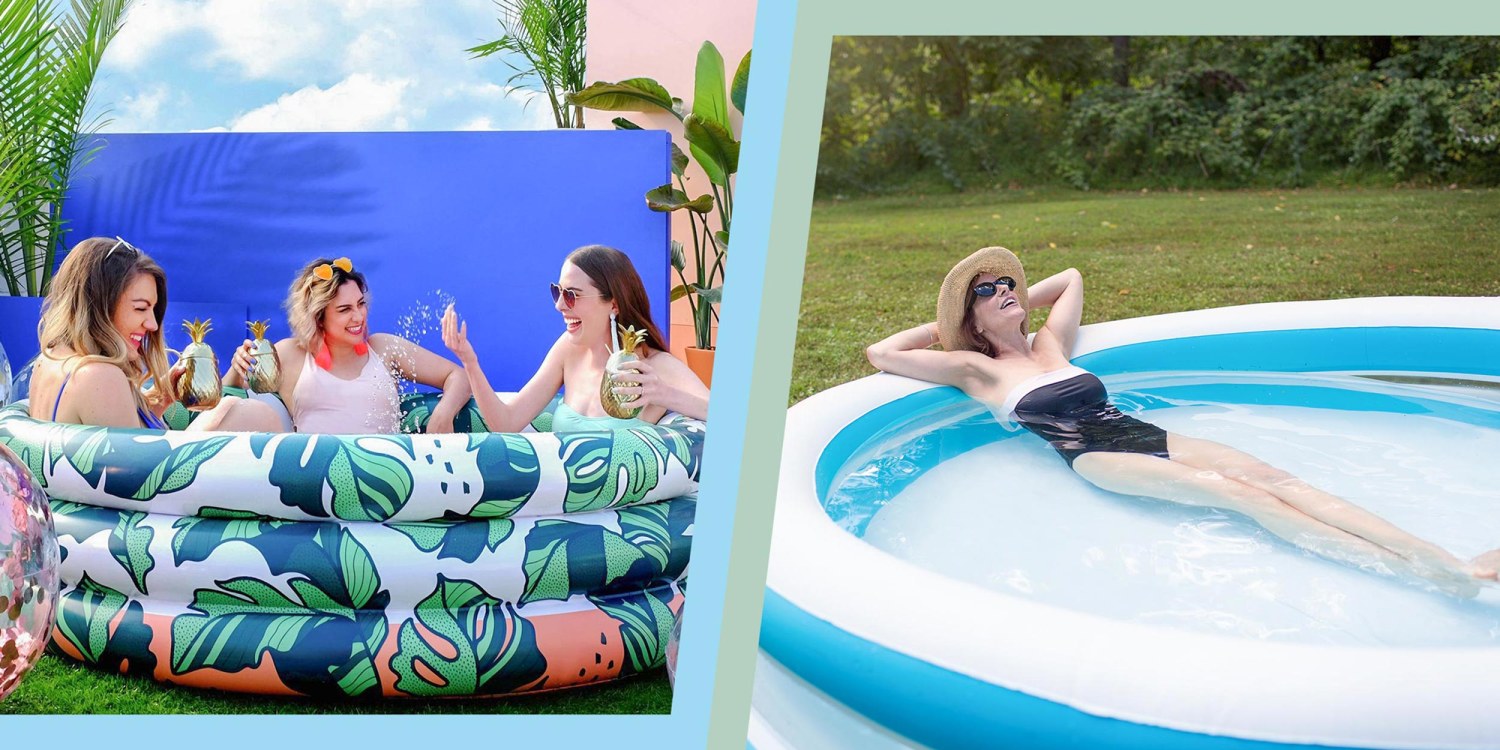 Kids Backyard Summer Printed 59x43.3x19.6 Outdoor XINAN-US Inflatable Swimming Pools Resistant Family Kiddle Pool Full-Sized Lounge Pool for Garden