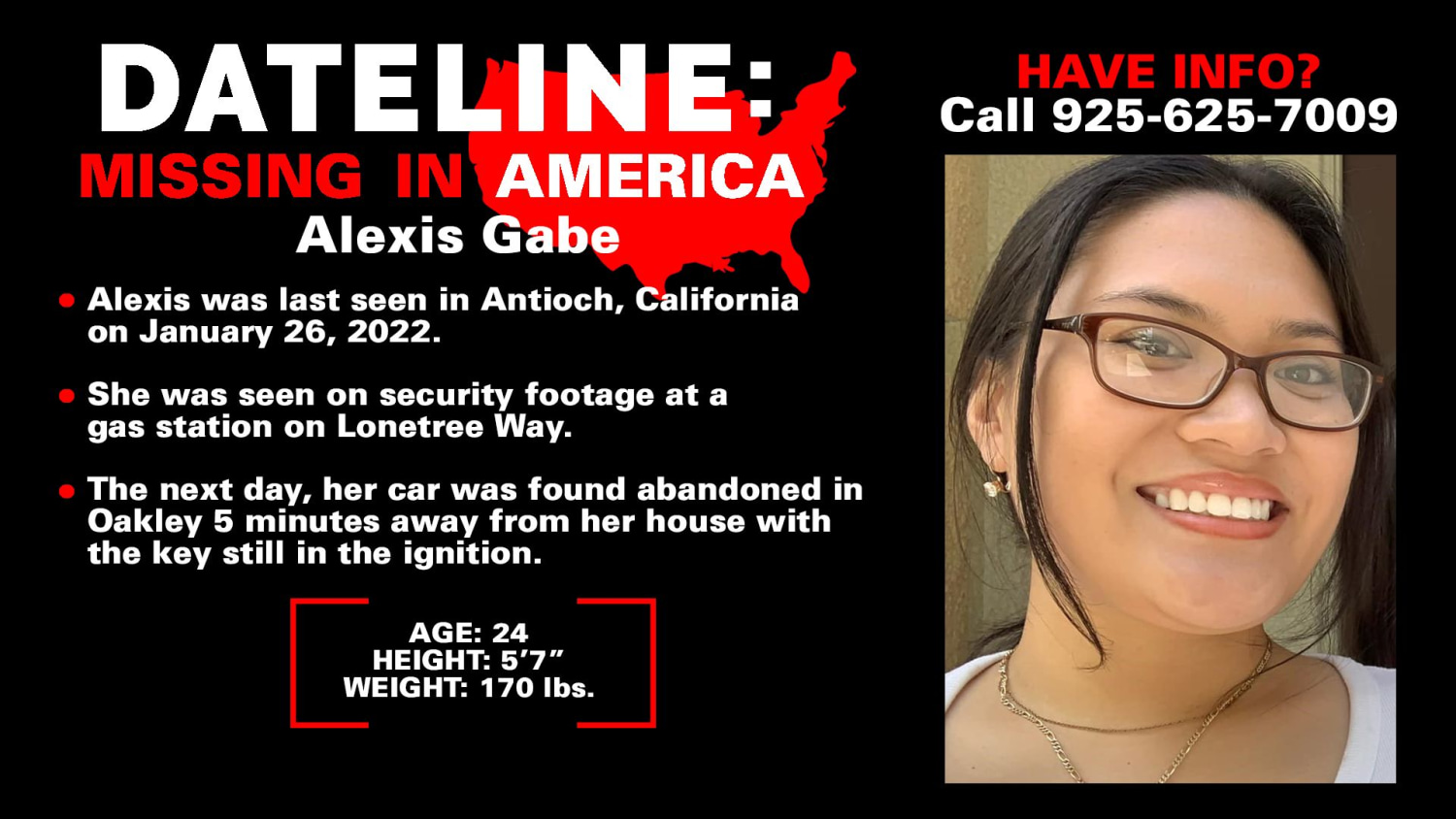 Parents hoping for the safe return of daughter Alexis Gabe who vanished in  Antioch, California in January