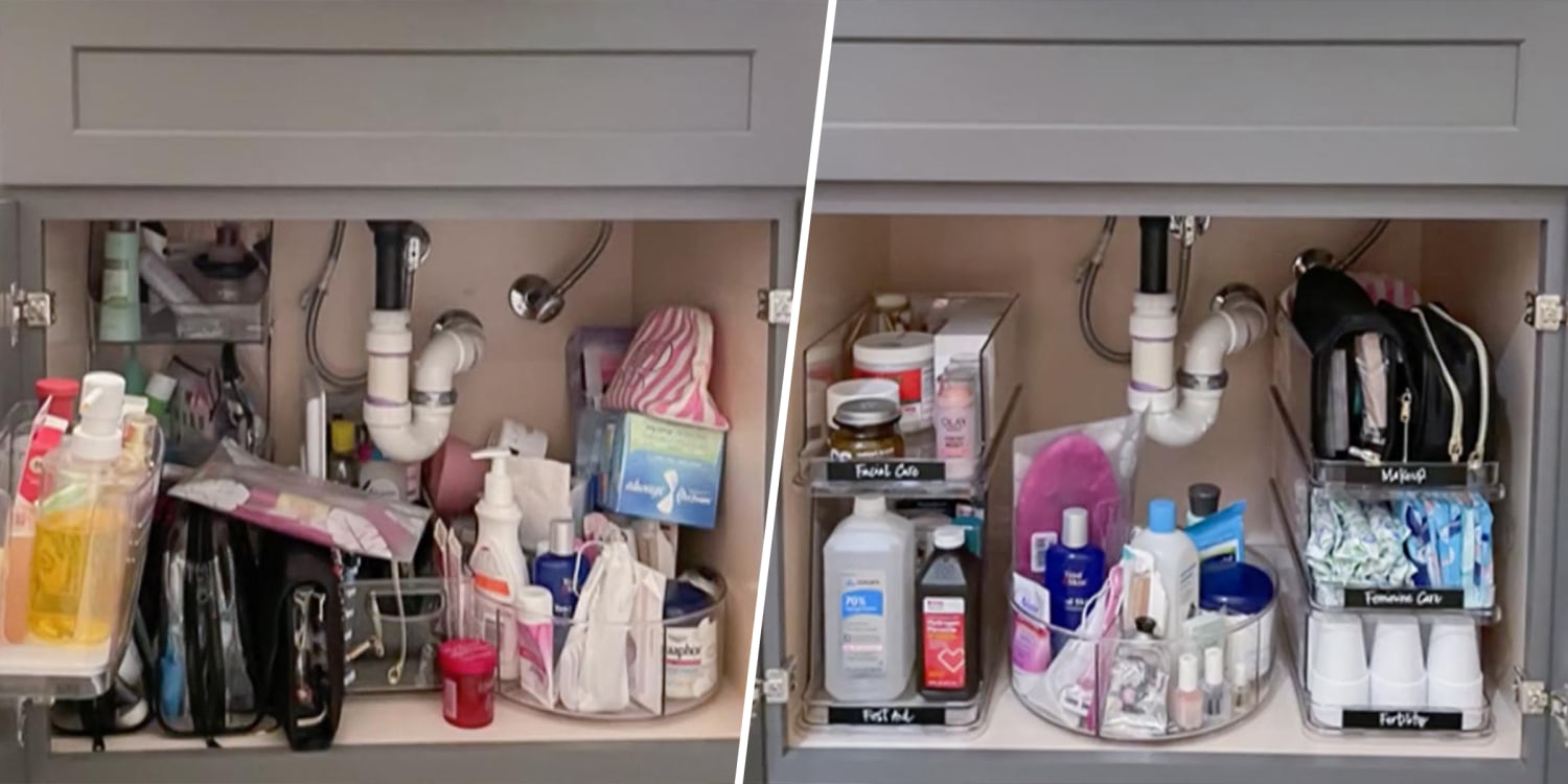 Under Bathroom Sink Storage Organization - My Mess Organized