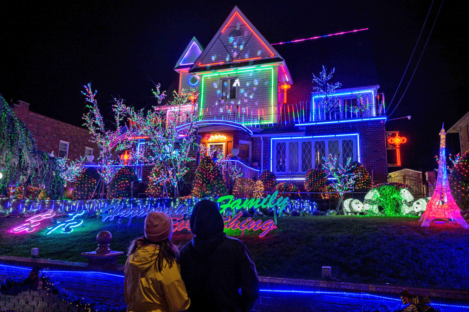 blue jacket christmas lights