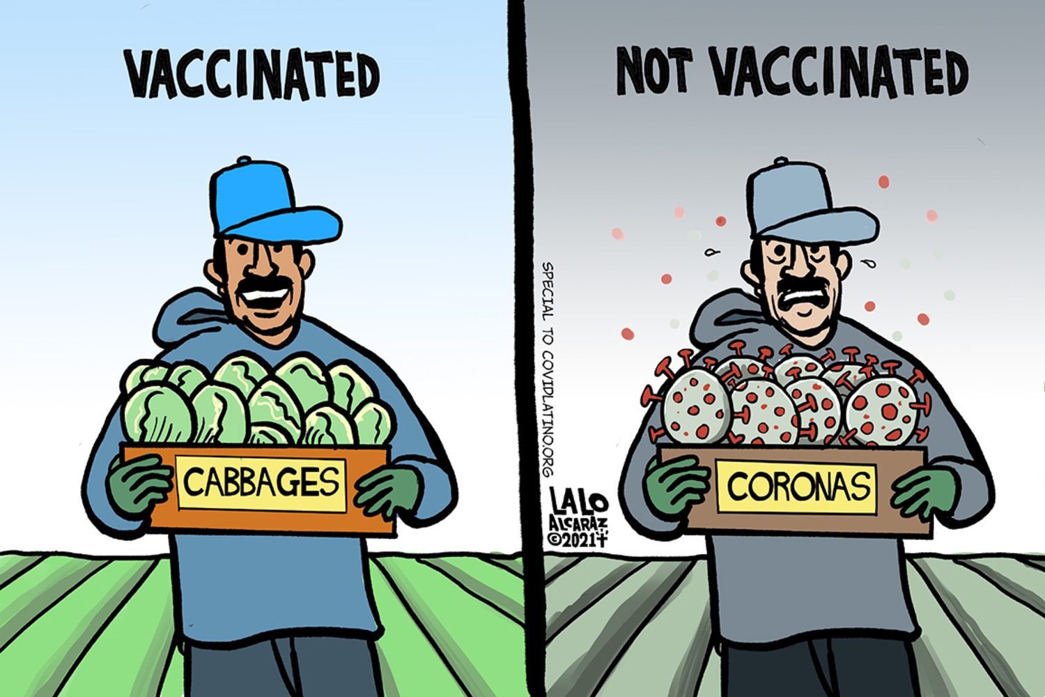 A Latino cartoonist is using his art to encourage vaccinations