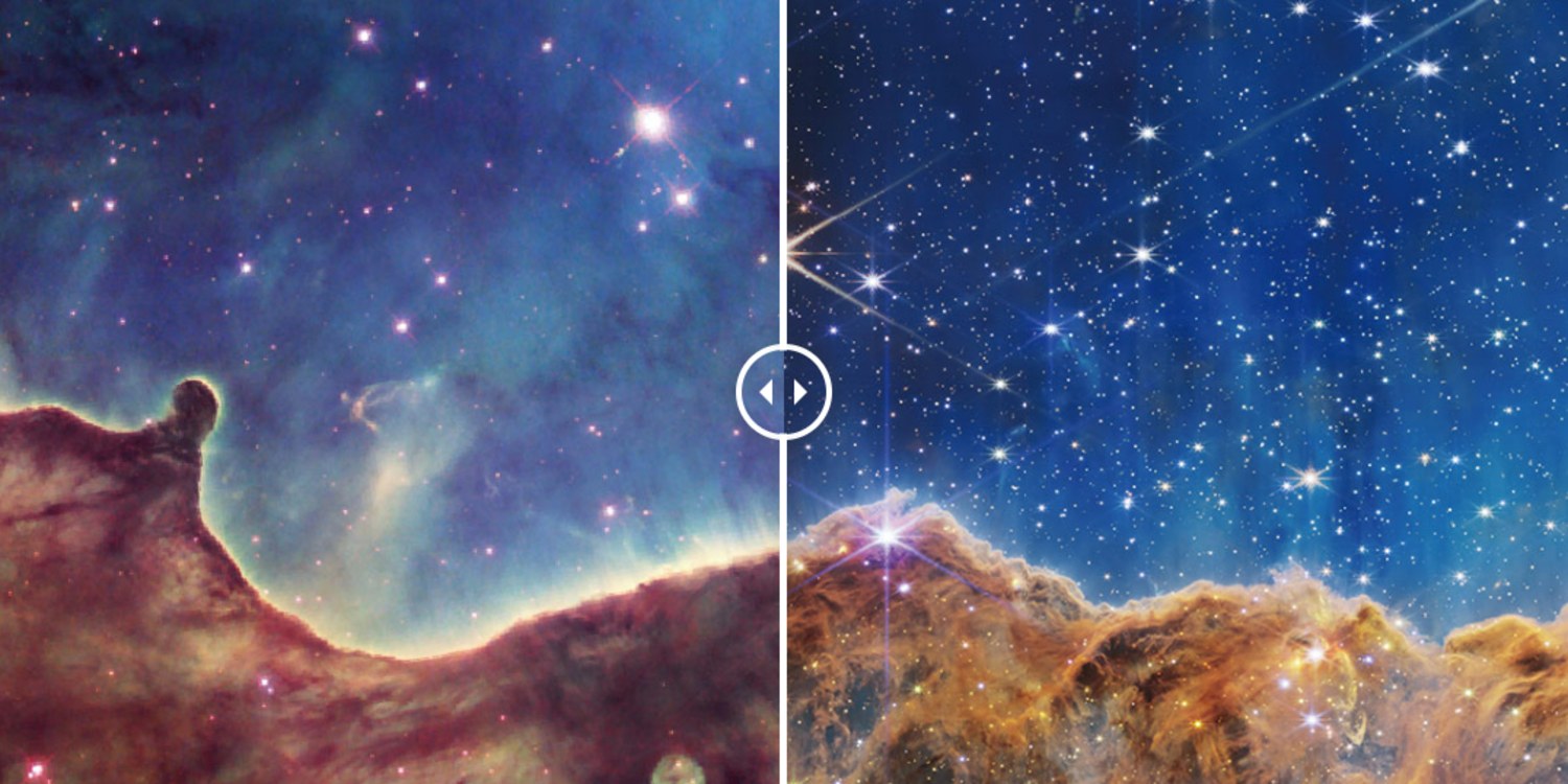 Belangrijk nieuws Gietvorm werkplaats Compare photos from NASA's James Webb Space Telescope and the Hubble Space  Telescope