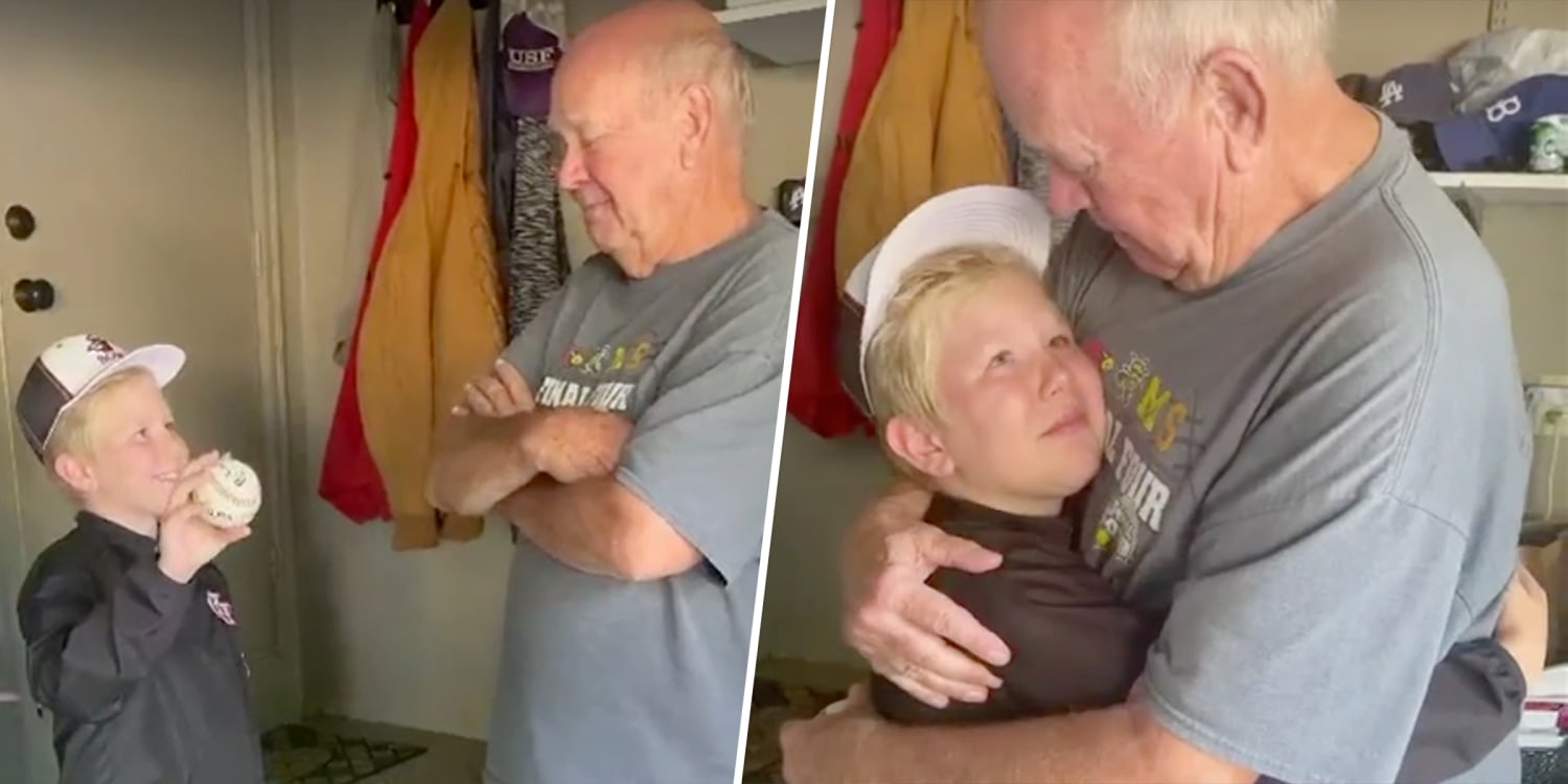 See Emotional Moment Boy Gives Grandfather Home Run Baseball