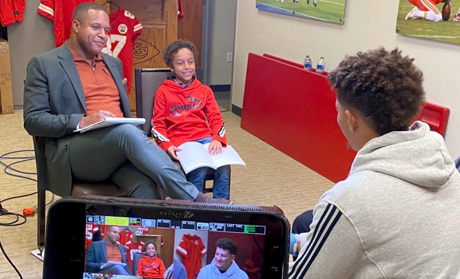 Watch Craig Melvin's Son Help Him Interview Patrick Mahomes About Friendship