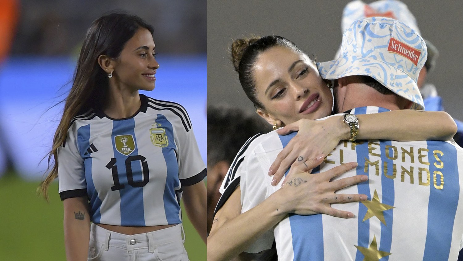 Antonela Roccuzzo y Tini juntas, en partido de Argentina vs Panamá