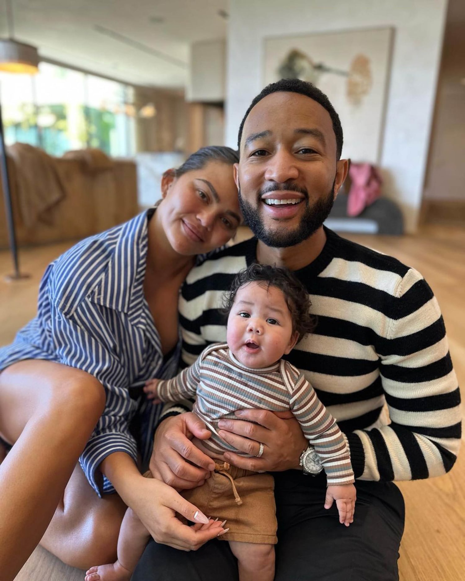 John Legend's Son Miles Gives Little Sister Esti a Kiss: Pic