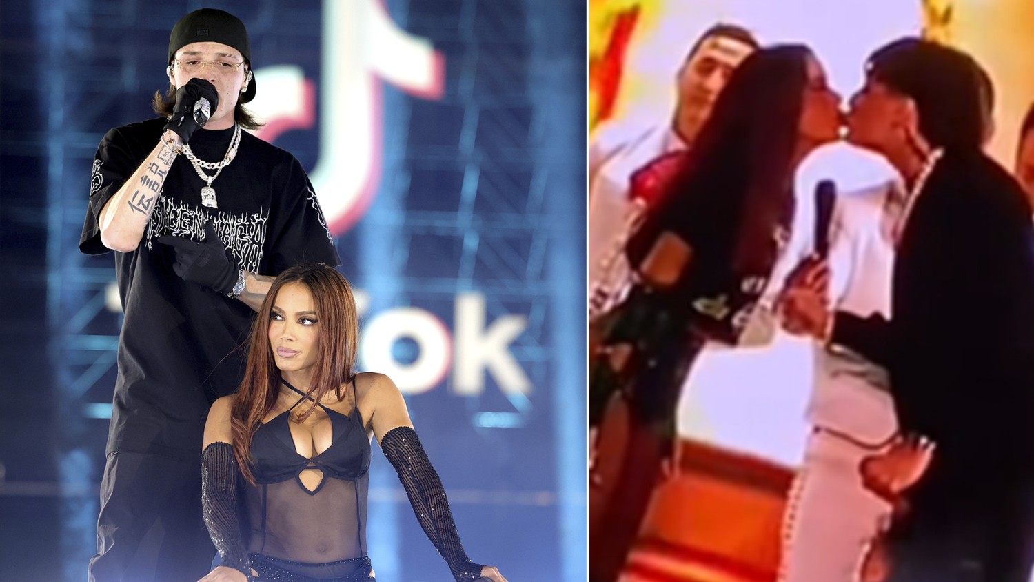 Peso Pluma y Anitta se dan un beso sobre el escenario