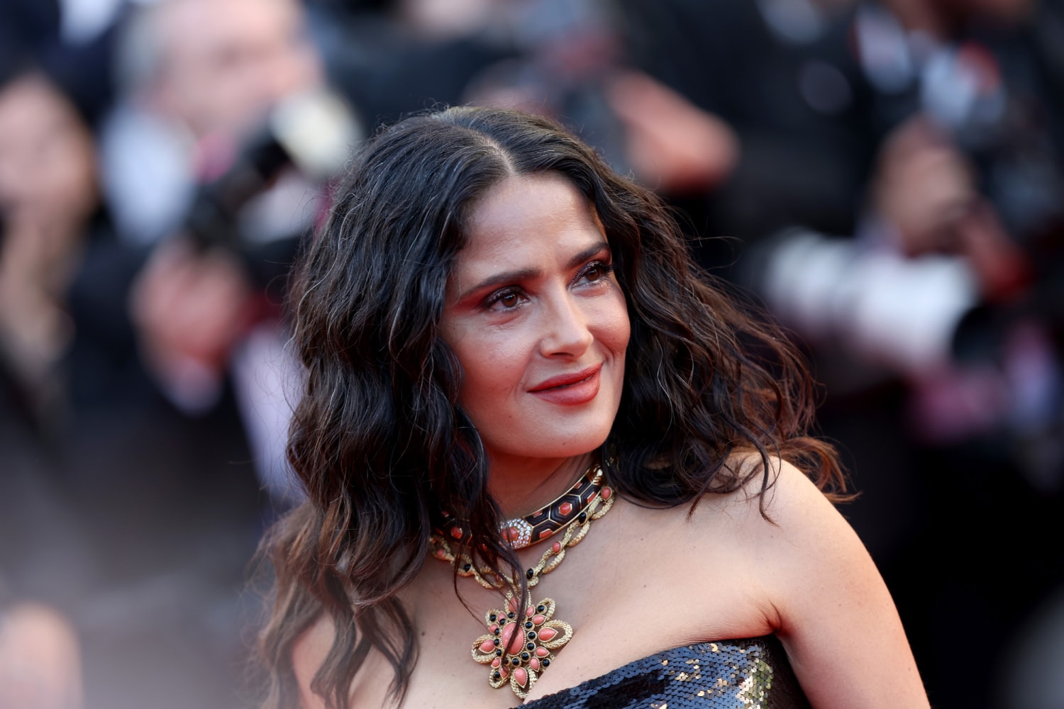 Salma Hayek Displays Her White Hair in New Bikini Photos