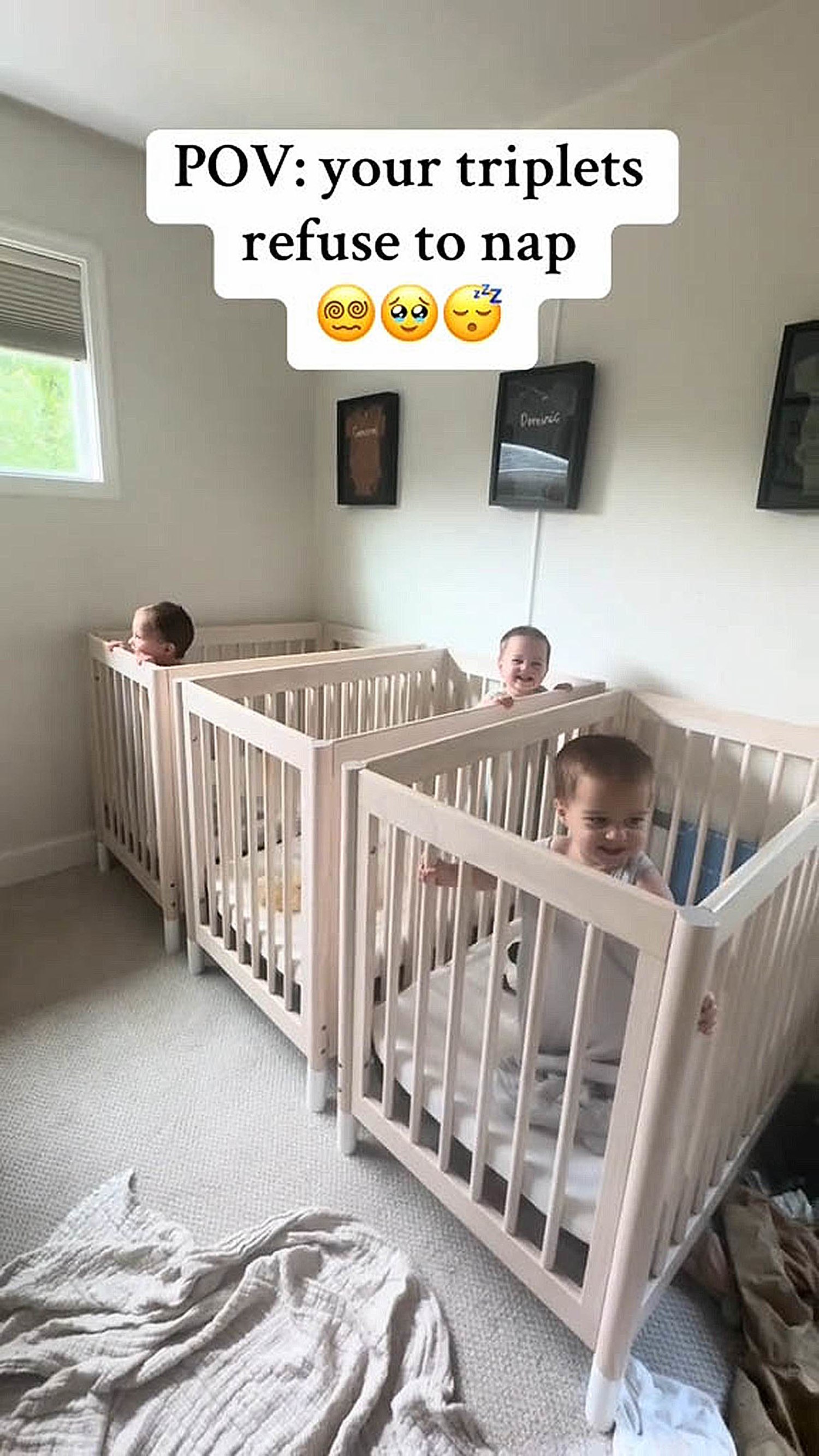 Cribs for triplets babies hotsell