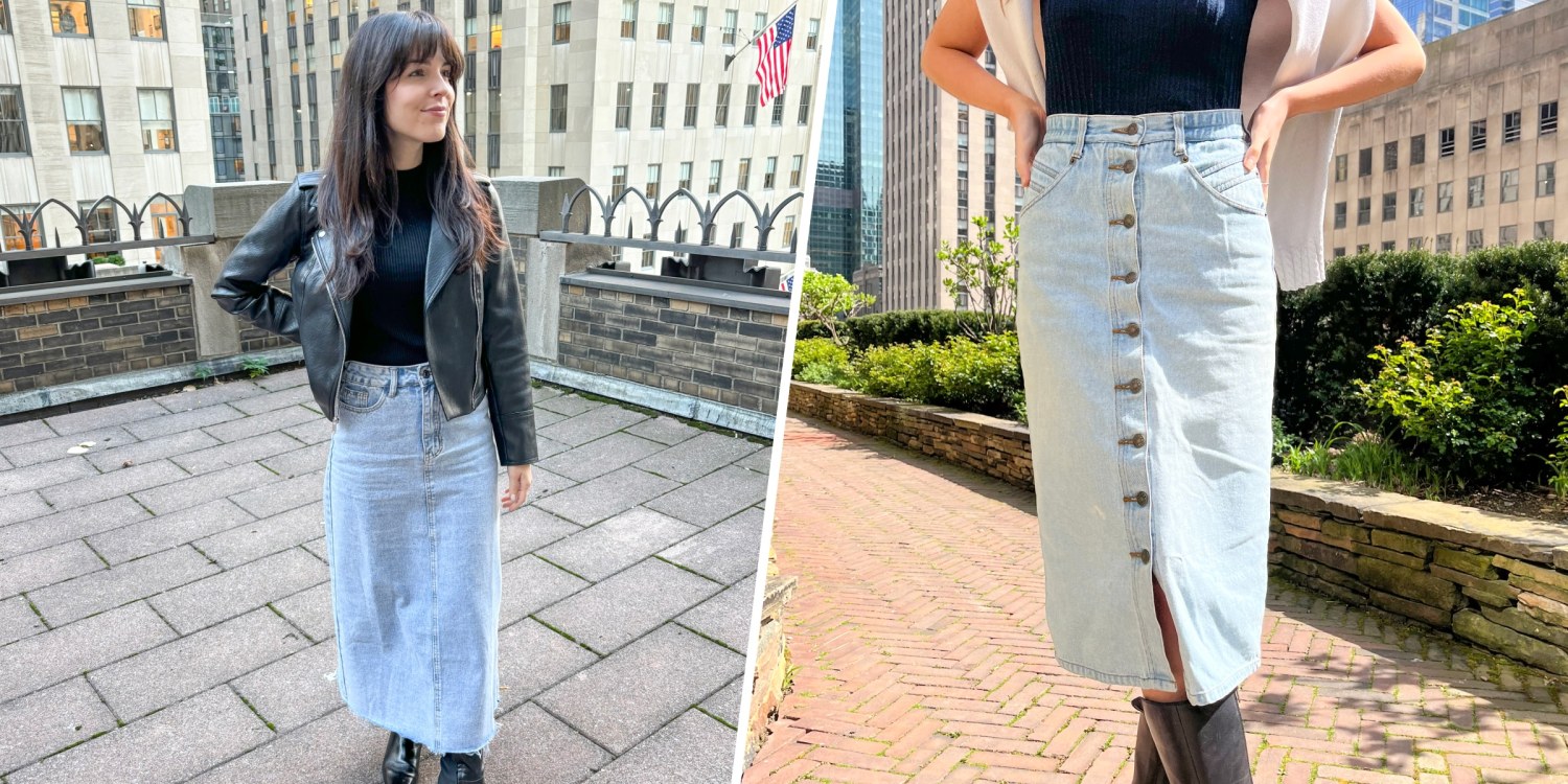 mid length denim skirts reddit