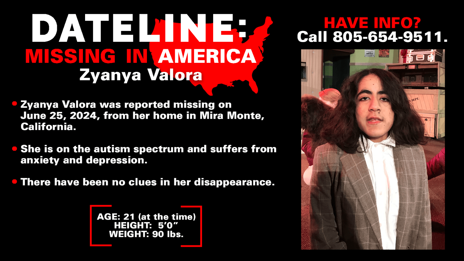 Zyanya Valora missing from Mira Monte, California since June 2024