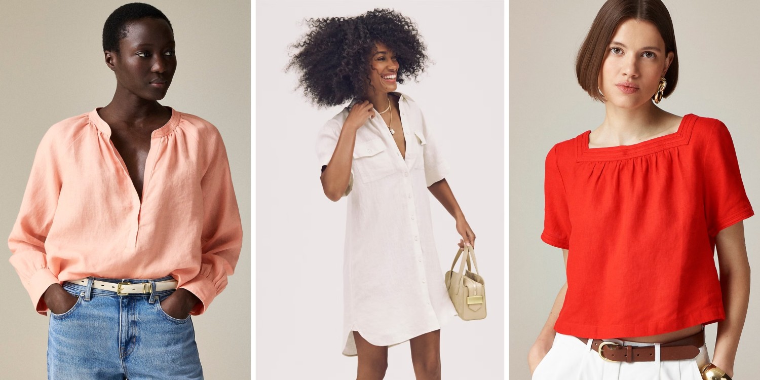 linen a line dress with sleeves 100% Linen A-Line Drawstring Waist Midi Dress DIXIE, Pastel Pink / S