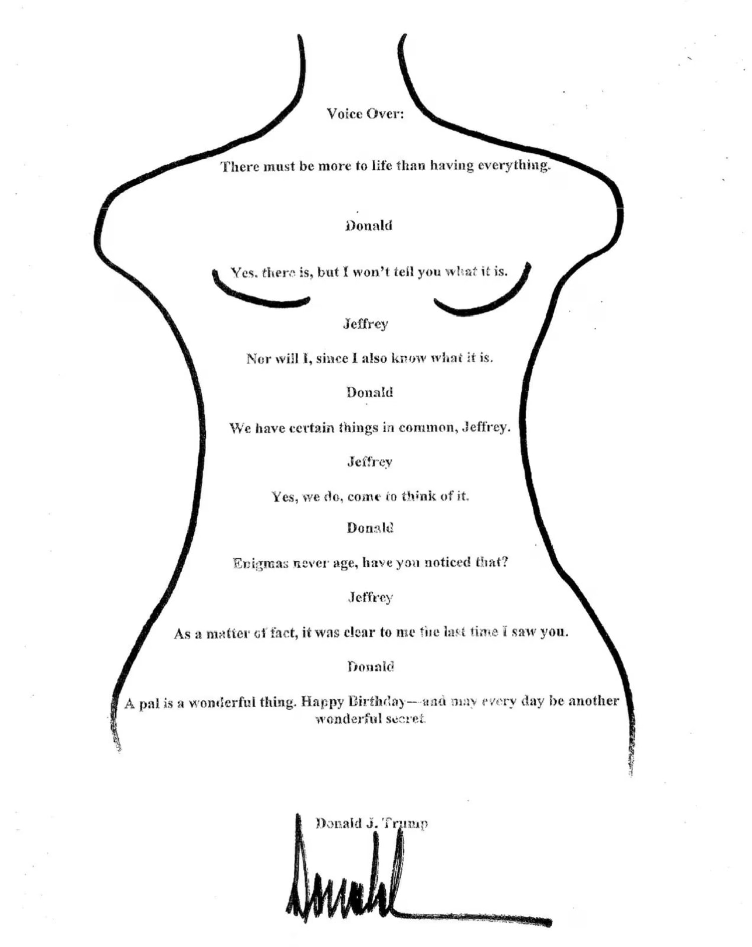 House Democrats release lewd birthday message Trump allegedly sent to Jeffrey Epstein