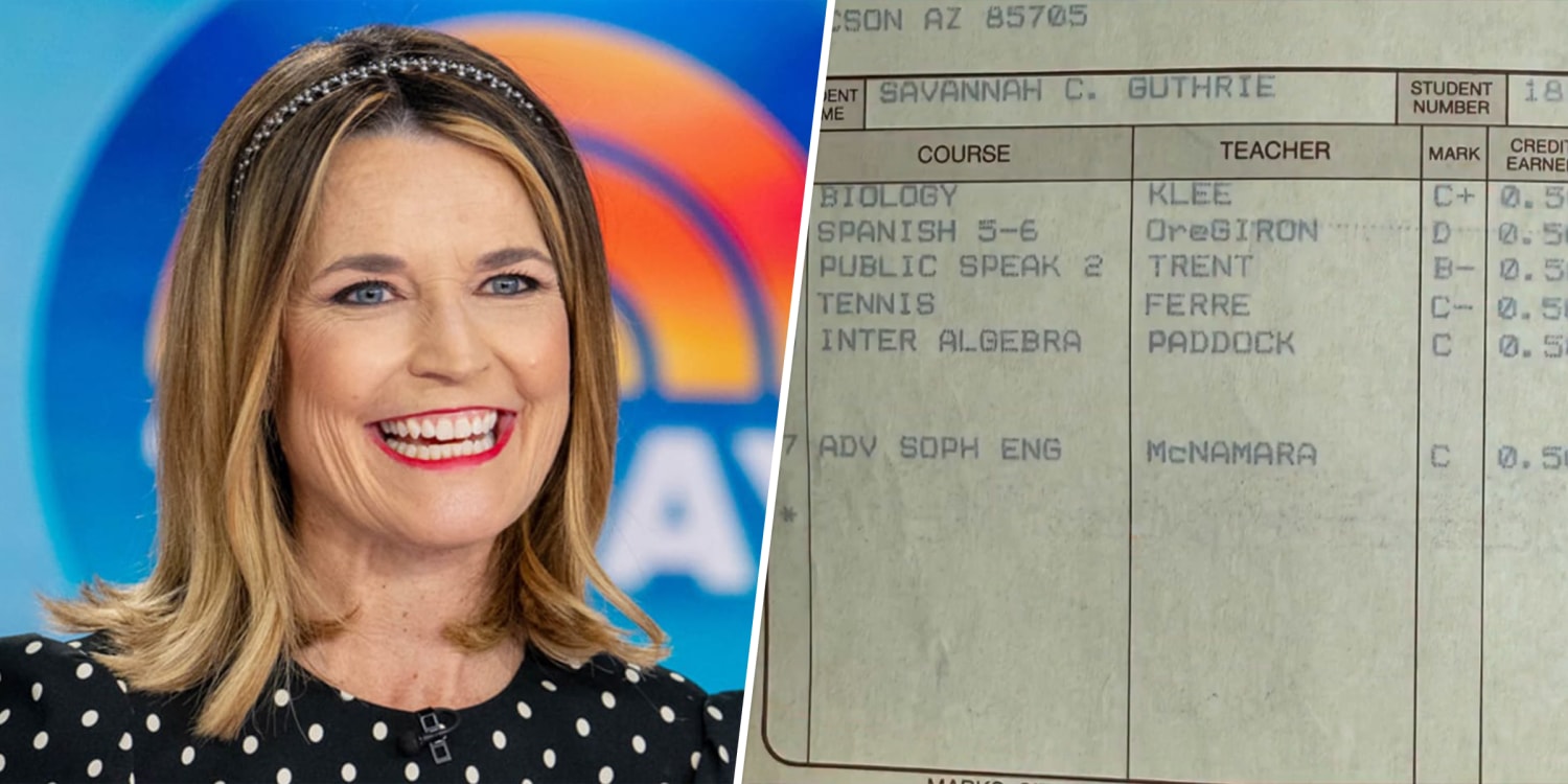 Savannah Guthrie Reveals Her High School Report Card