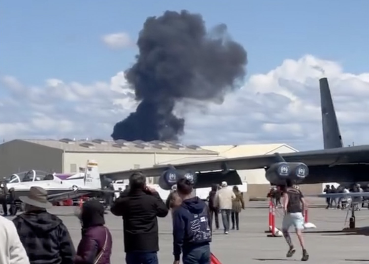 Midair jet collision forces lockdown at Idaho Air Force base show