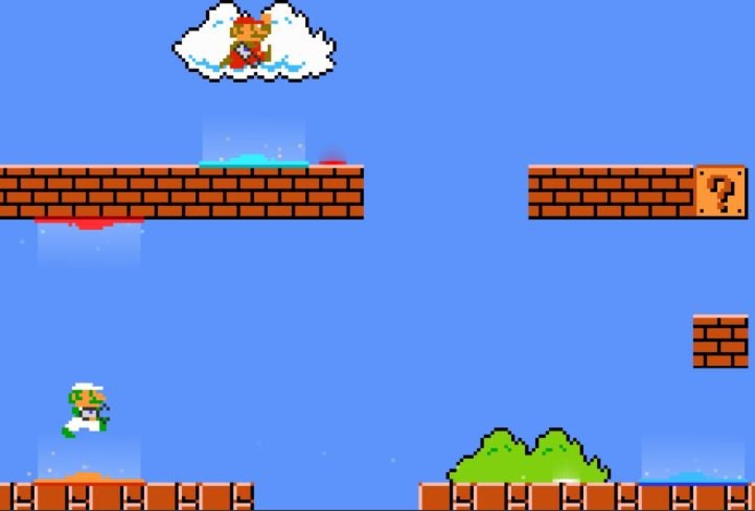 Simultaneous 2-Player NES Super Mario Bros