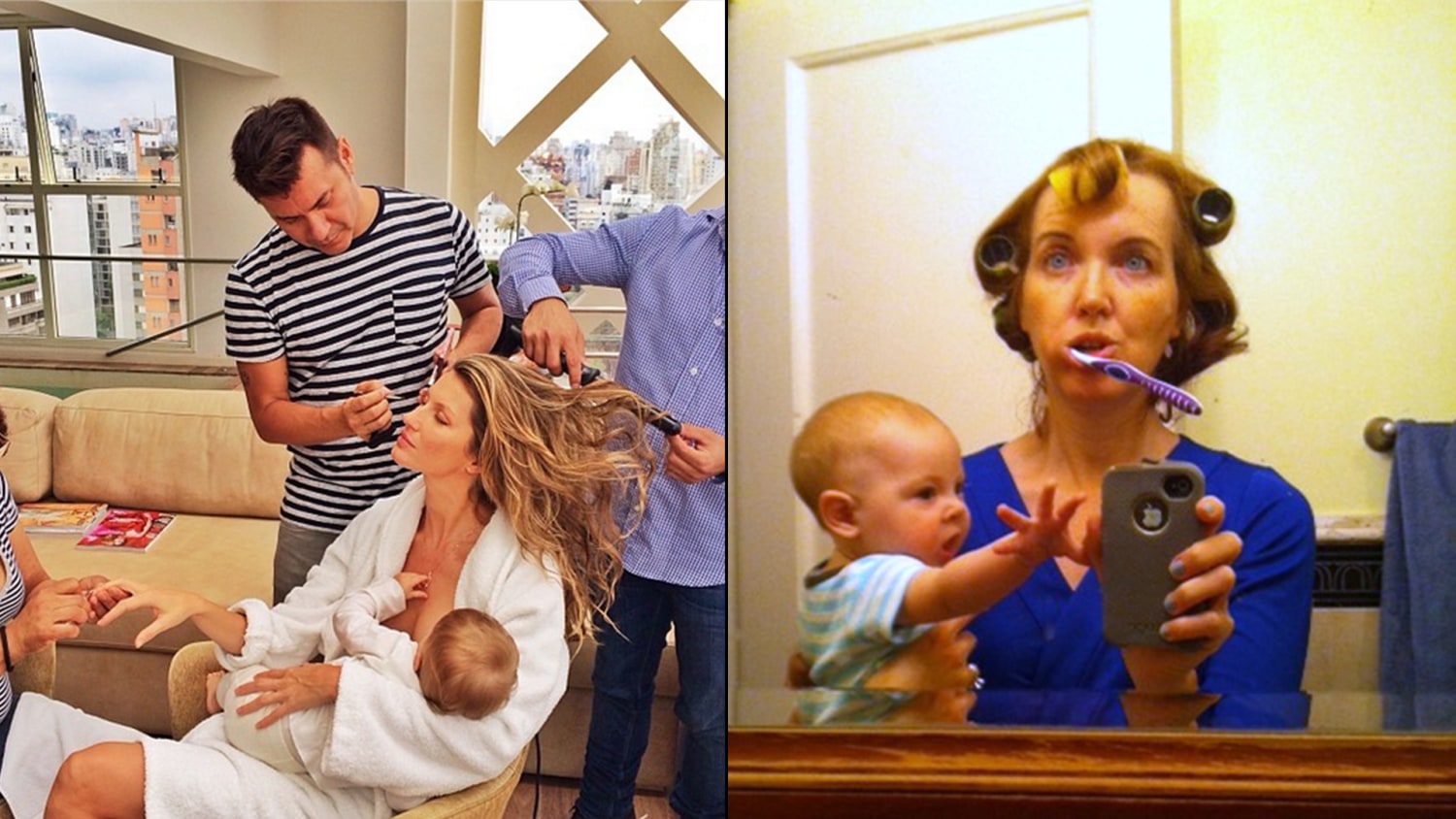 Real moms take Gisele to task for glam 'multitasking' photo