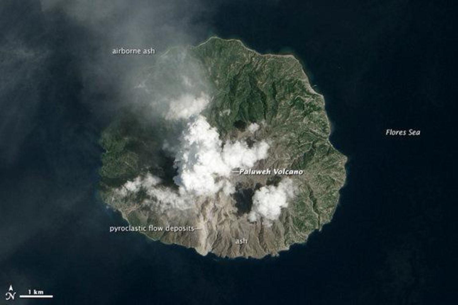 Satellite spots Indonesia volcano's eruption